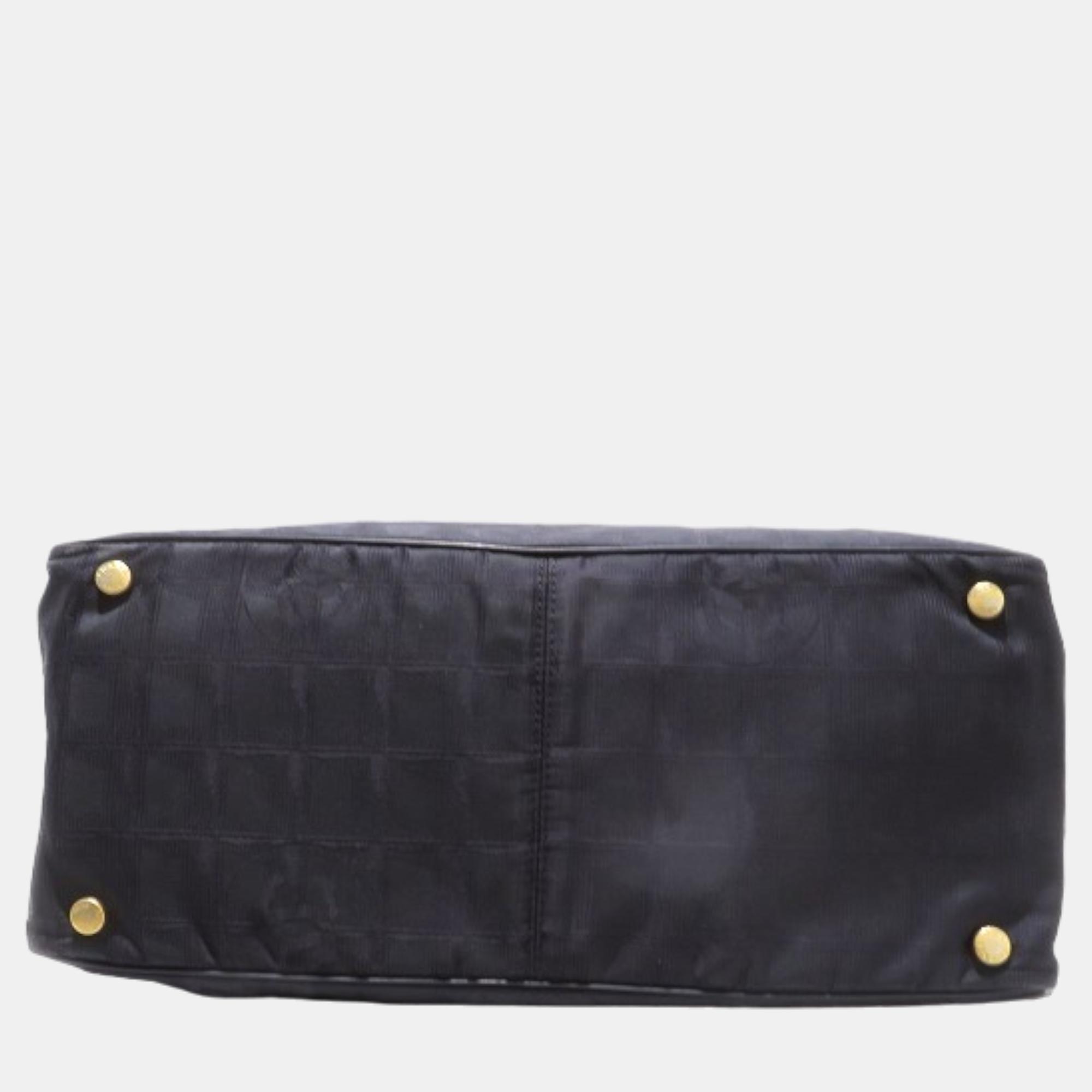 Chanel Black Canvas New Travel Line Tote Bag