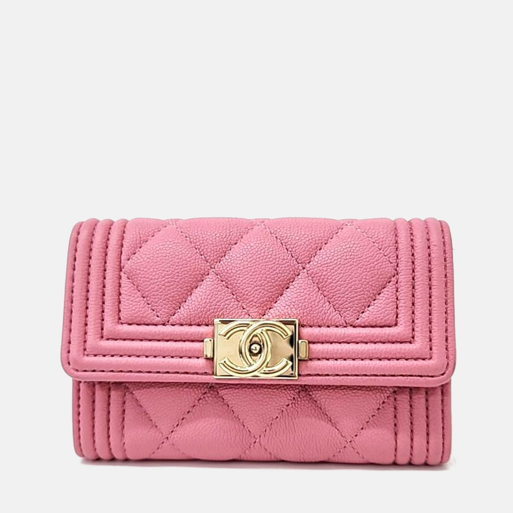 

Chanel Caviar Boy card wallet, Pink