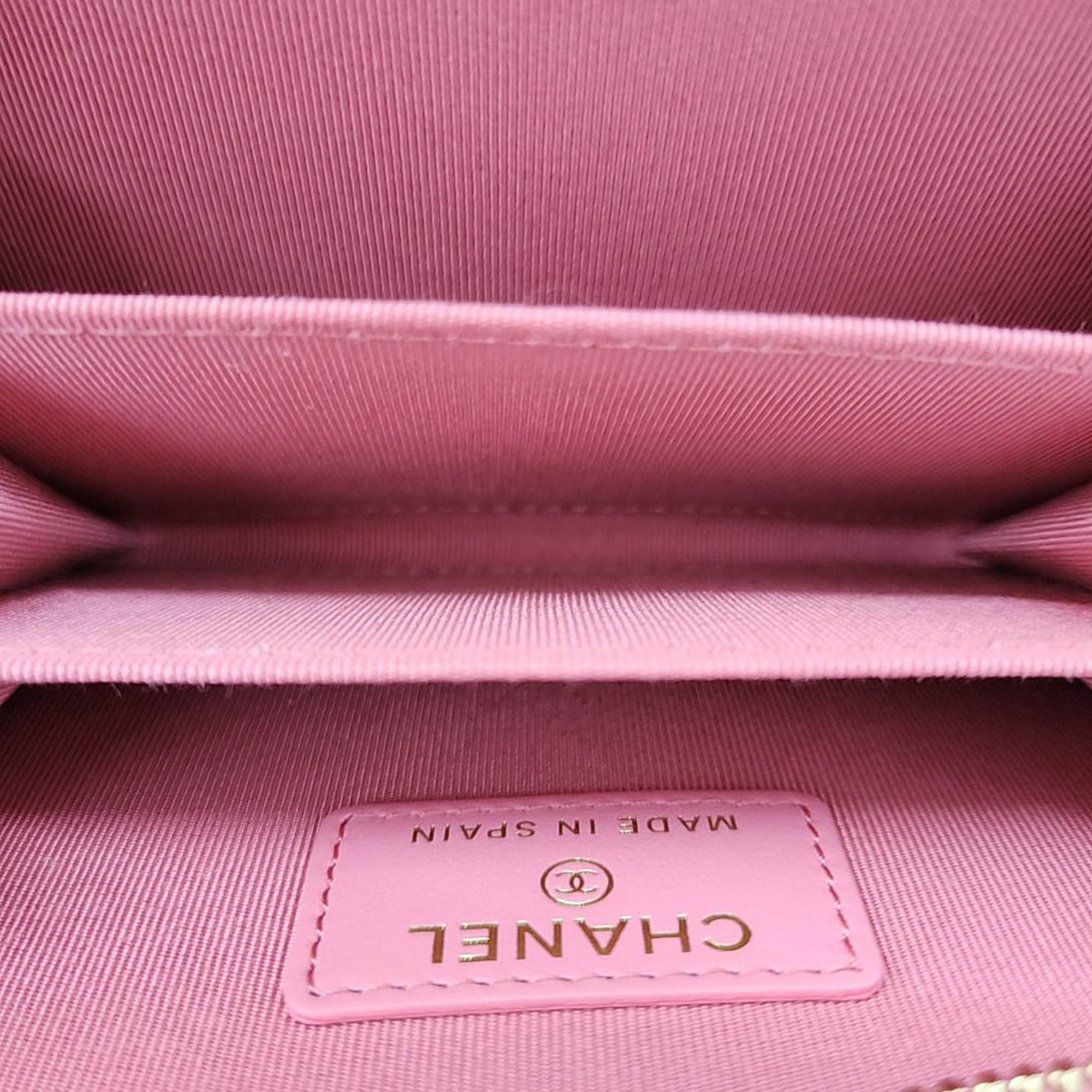 Chanel Caviar Pink Card Wallet