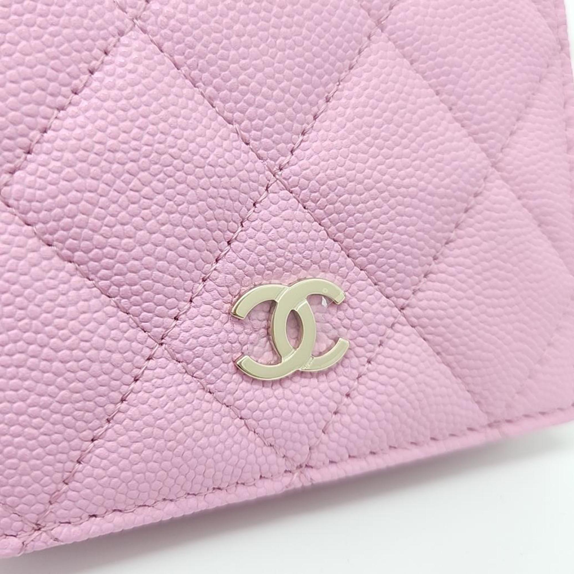 Chanel Caviar Pink Bifold Wallet