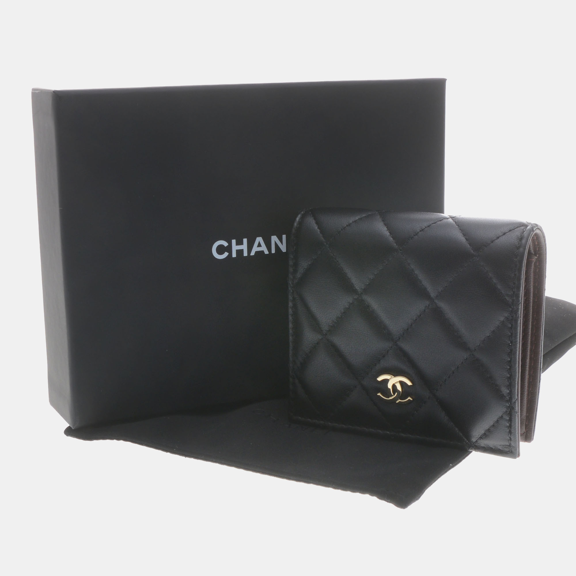 Chanel Leather Black Card Wallet