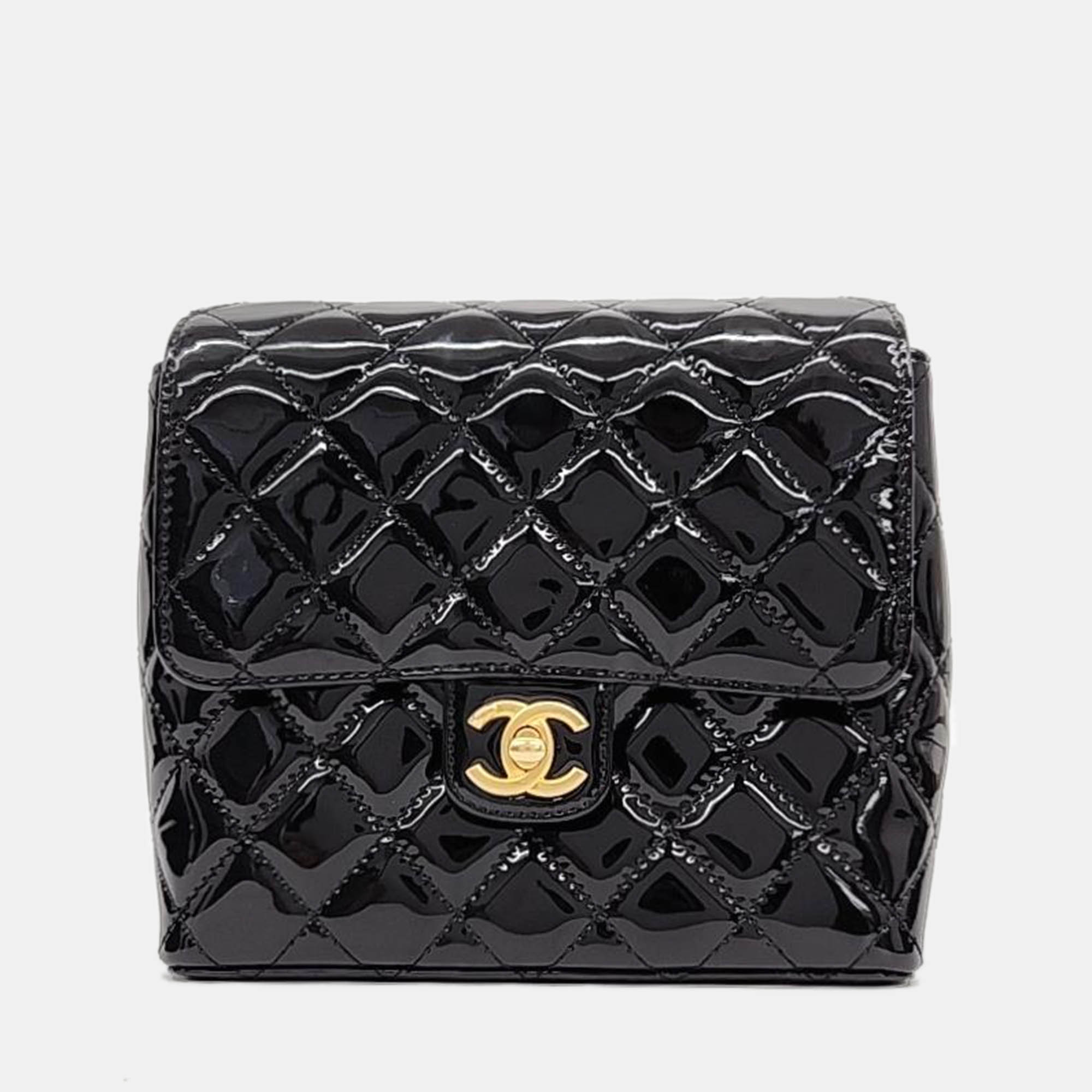 Chanel Black Leather Pedant Flap Bag