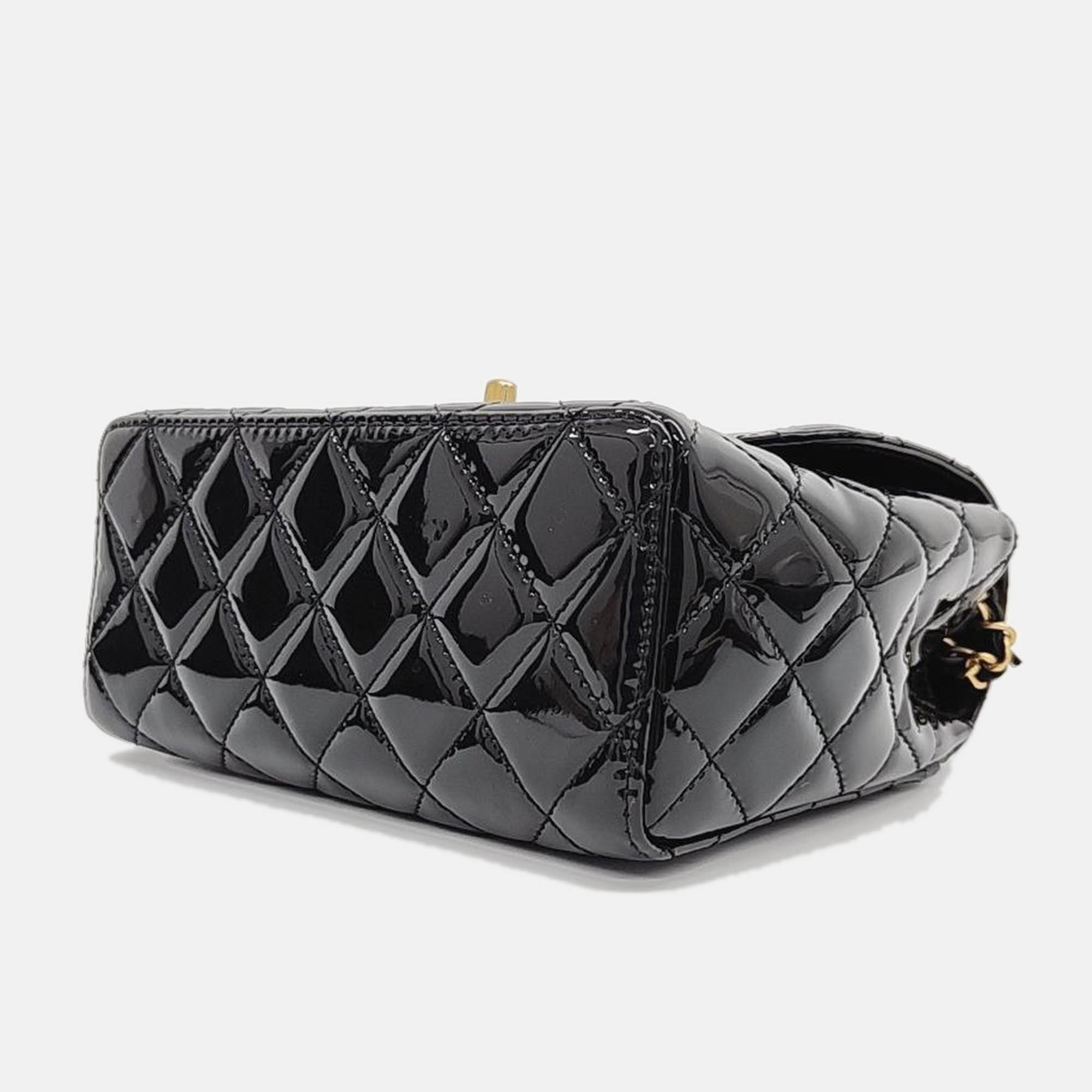 Chanel Black Leather Pedant Flap Bag