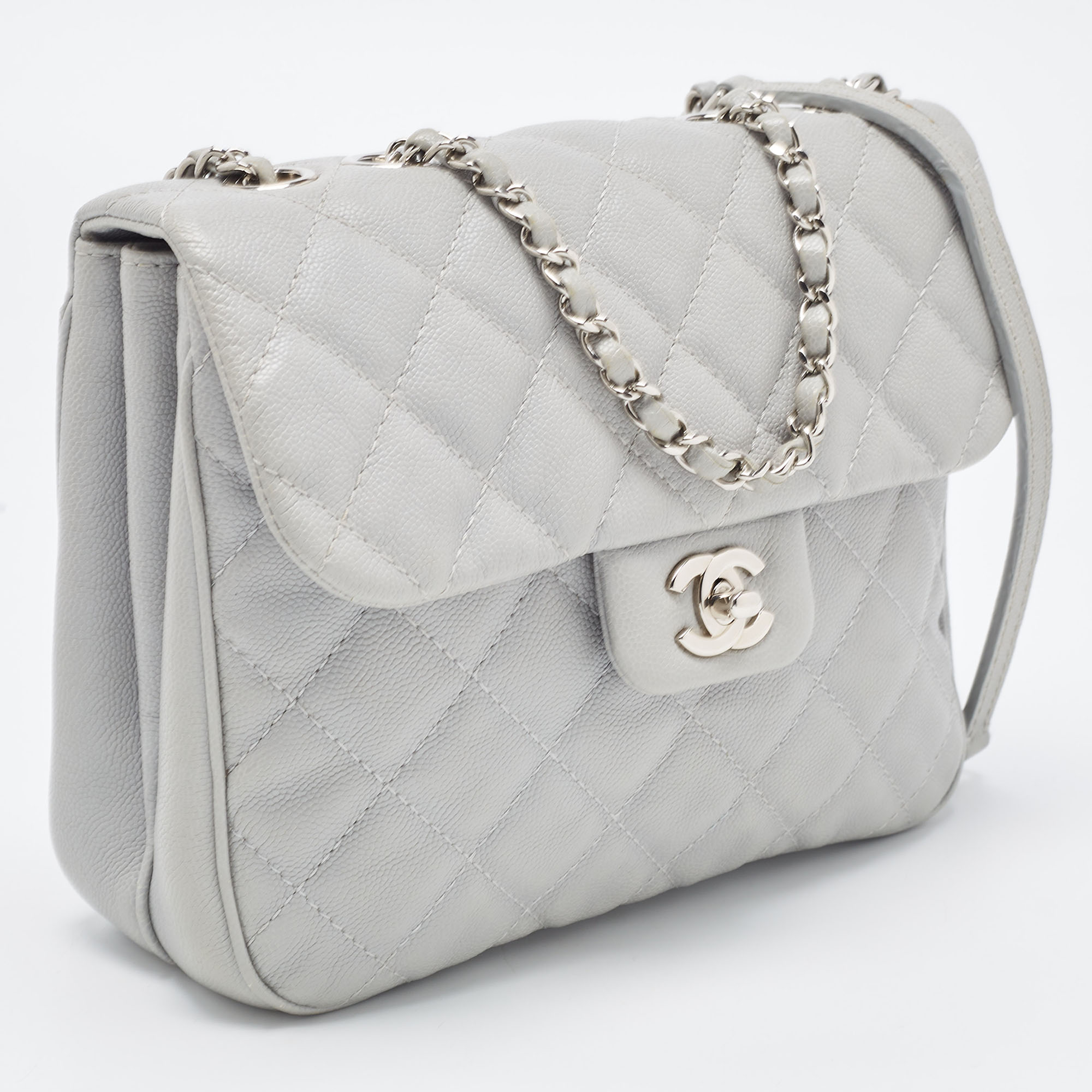 Chanel Grey Caviar Leather Medium Urban Companion Flap Bag