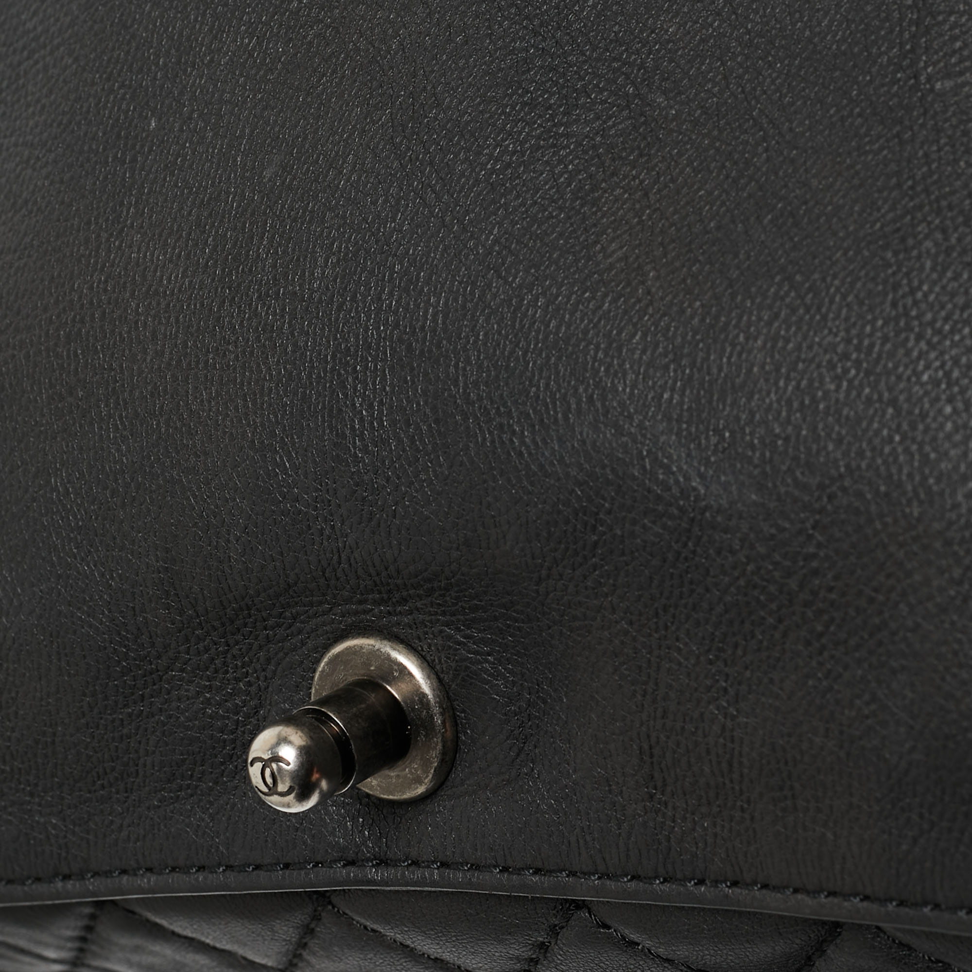 Chanel Black Leather Medium Boy Reverso Bag
