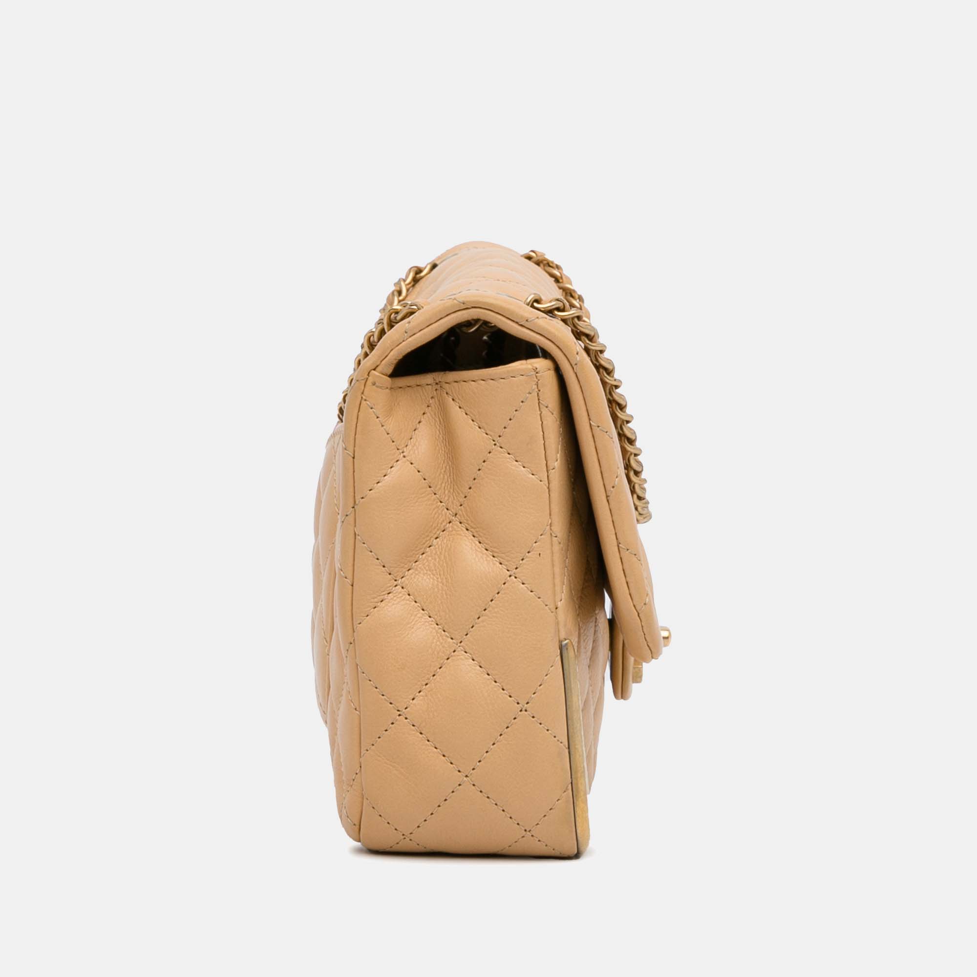 Chanel Medium Classic Lambskin Metal Edge Shoulder Bag