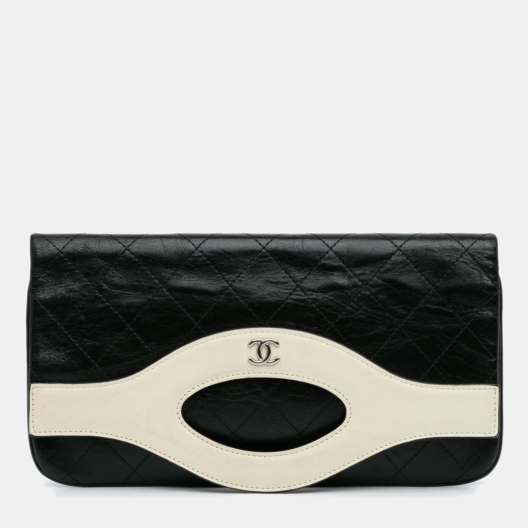 Chanel black leather small 31 clutch