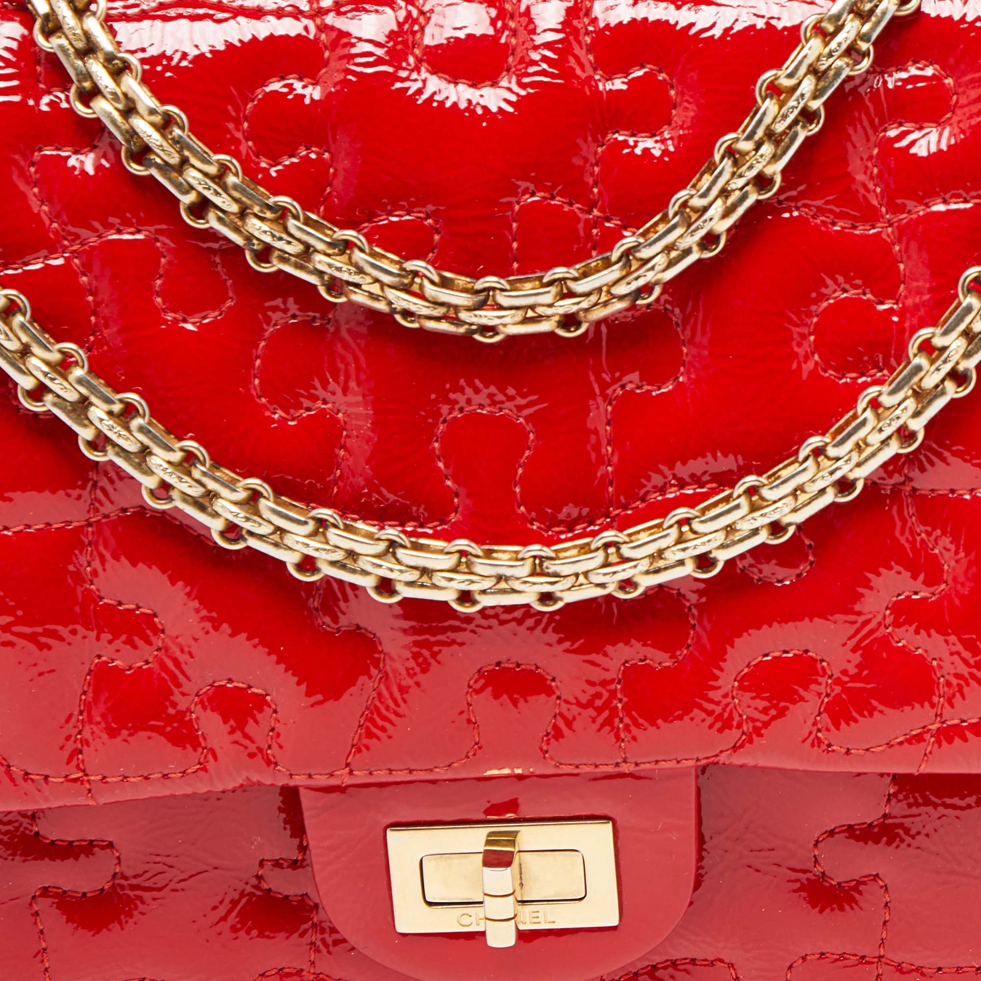 Chanel Red Puzzle Patent Leather Classic 226 Reissue 2.55 Flap Bag