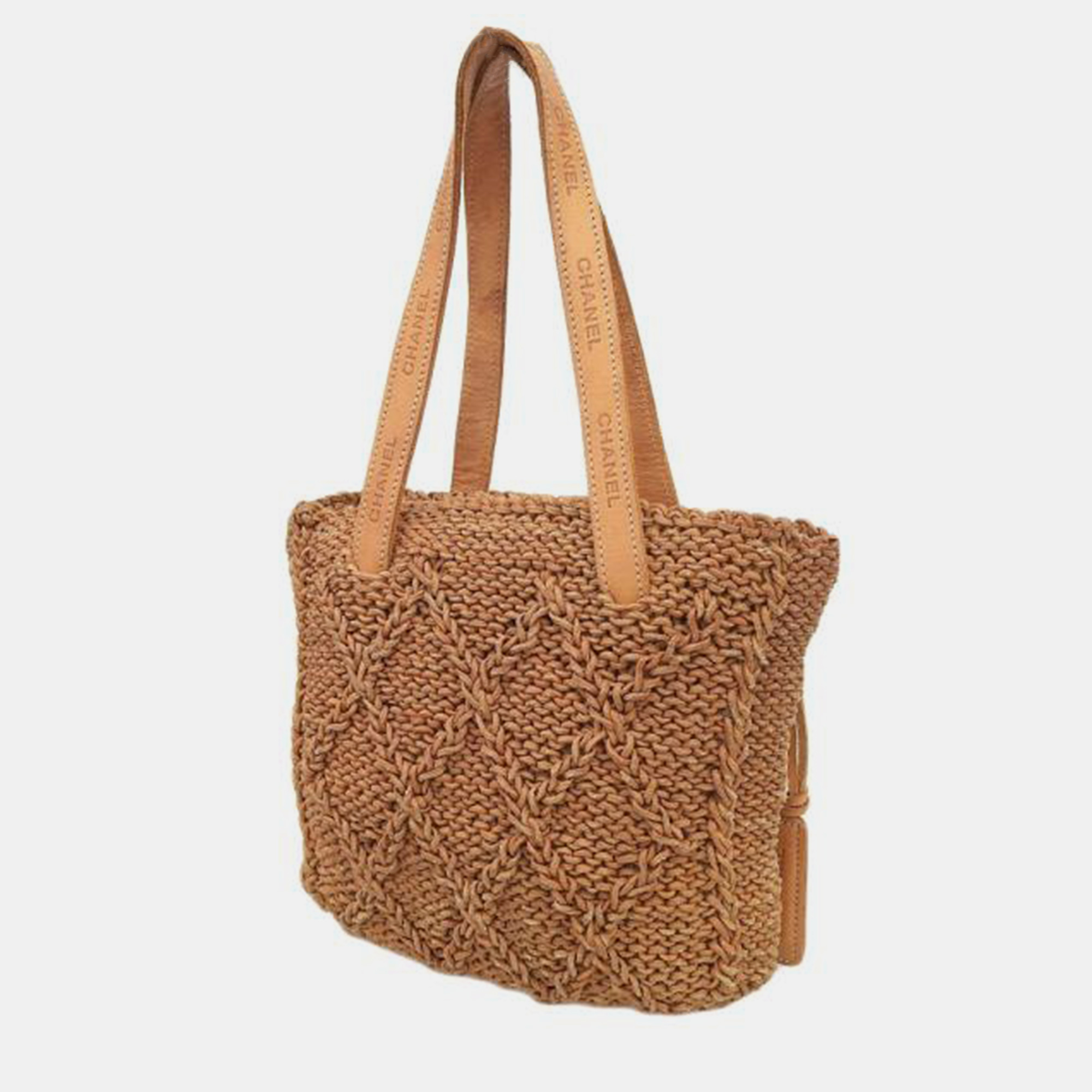 Chanel Brown Woven Leather Tote Bag