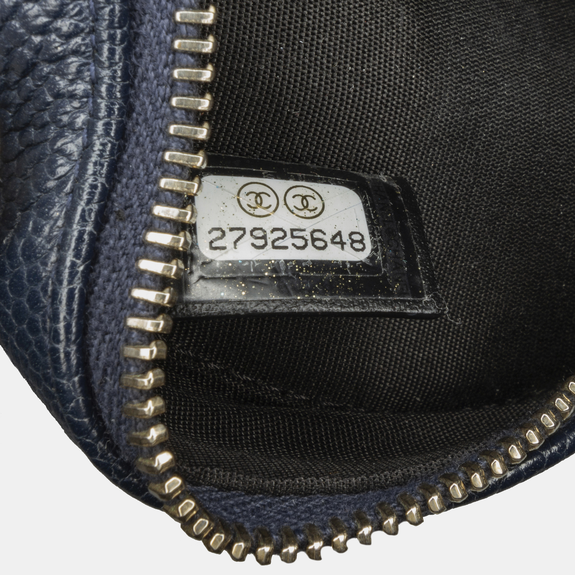 Chanel CC Filigree Caviar Round Crossbody Bag