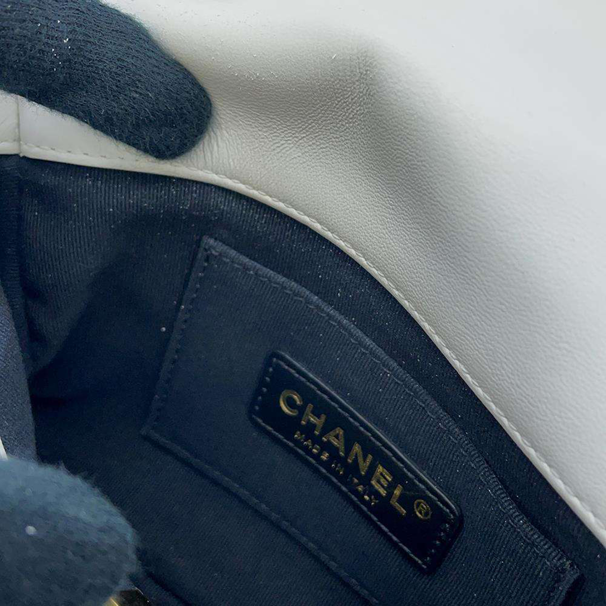 Chanel White Leather CC Flap Bag