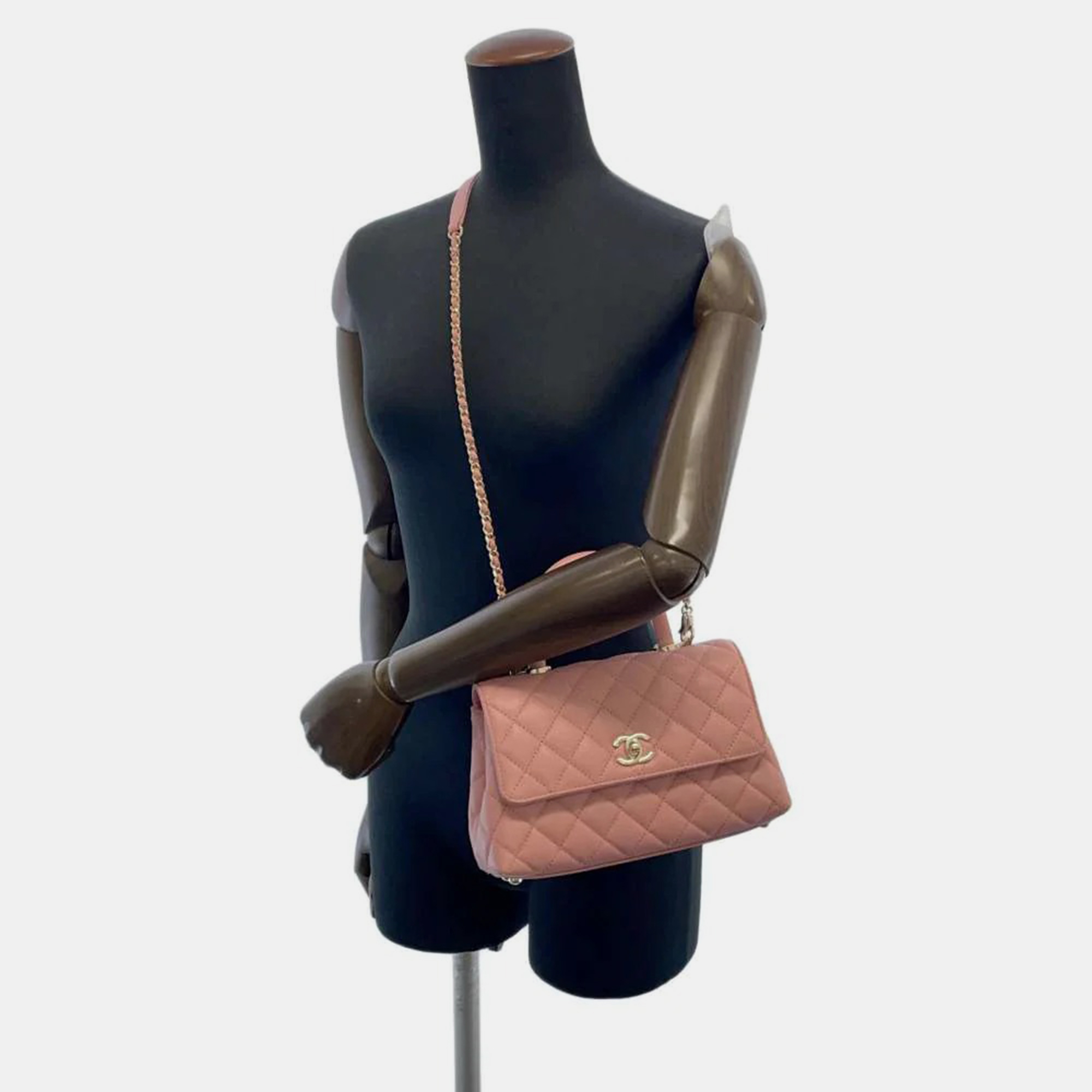 Chanel Pink Caviar Leather Coco Top Handle Bag