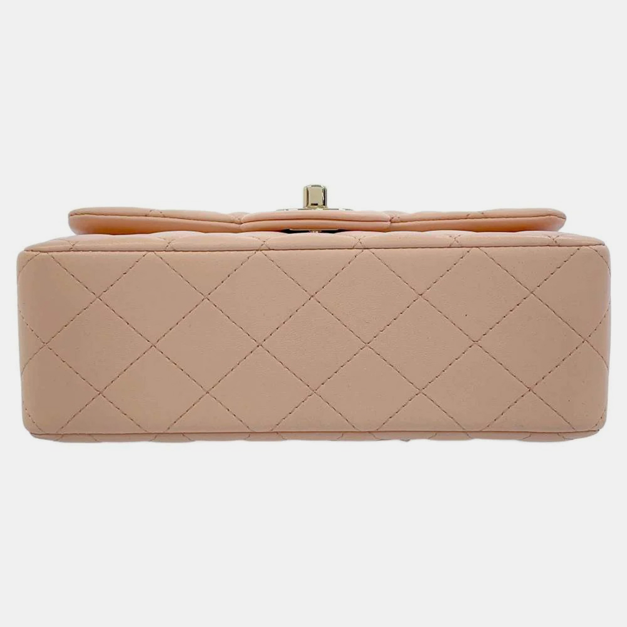 Chanel Pink Leather Mini Top Handle Flap Bag