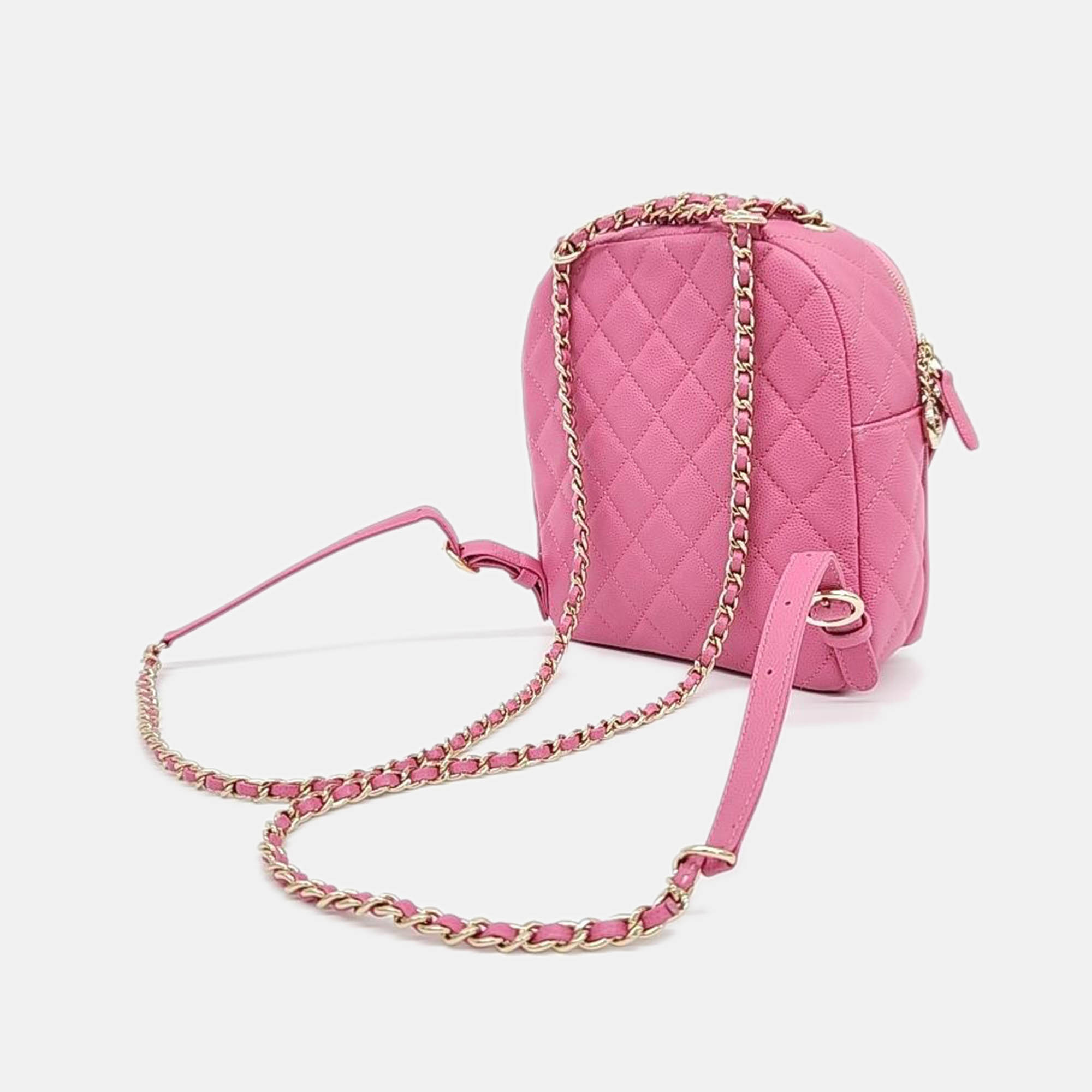 Chanel Pink Caviar Mini Chain Backpack AS0004 Bag