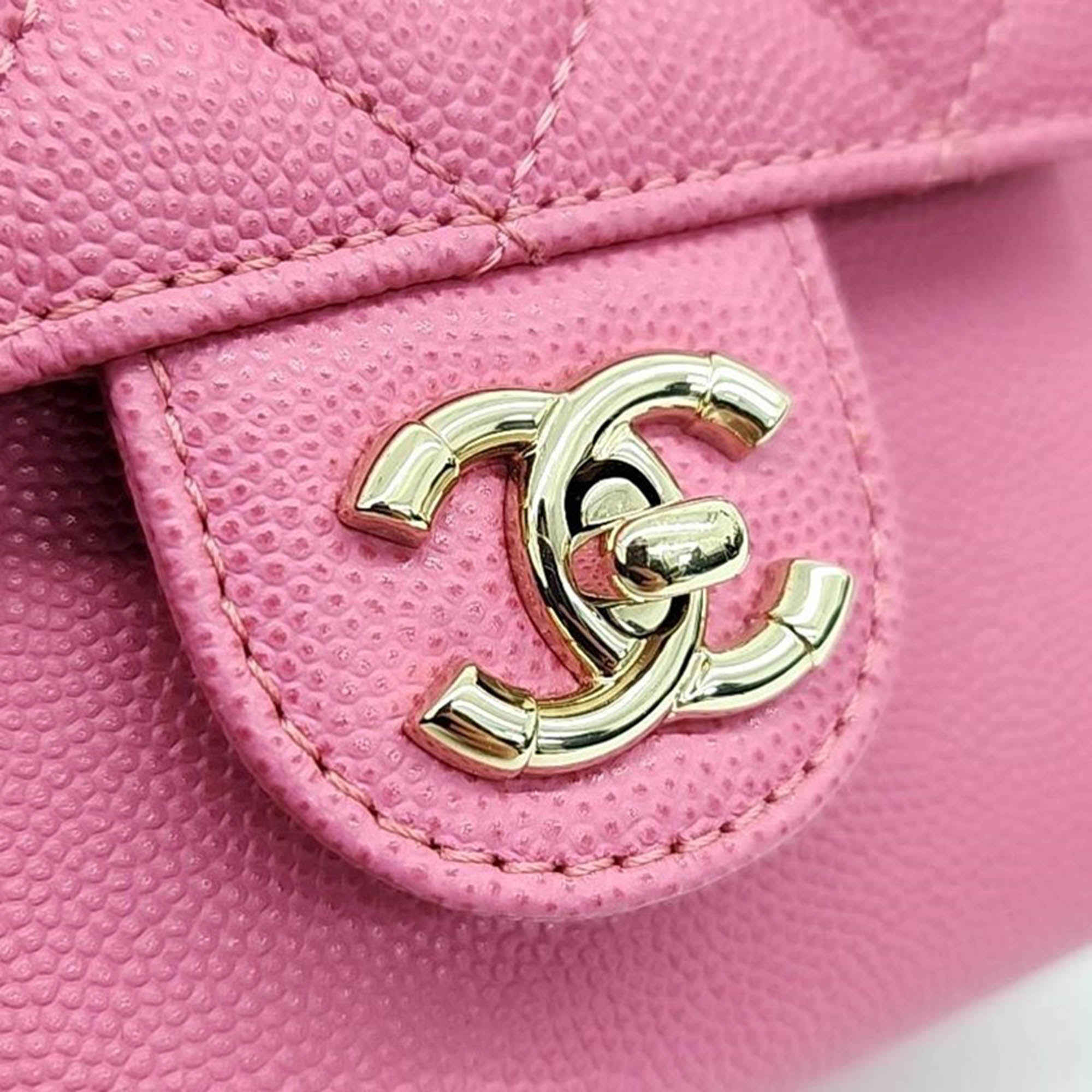 Chanel Pink Caviar Mini Chain Backpack AS0004 Bag