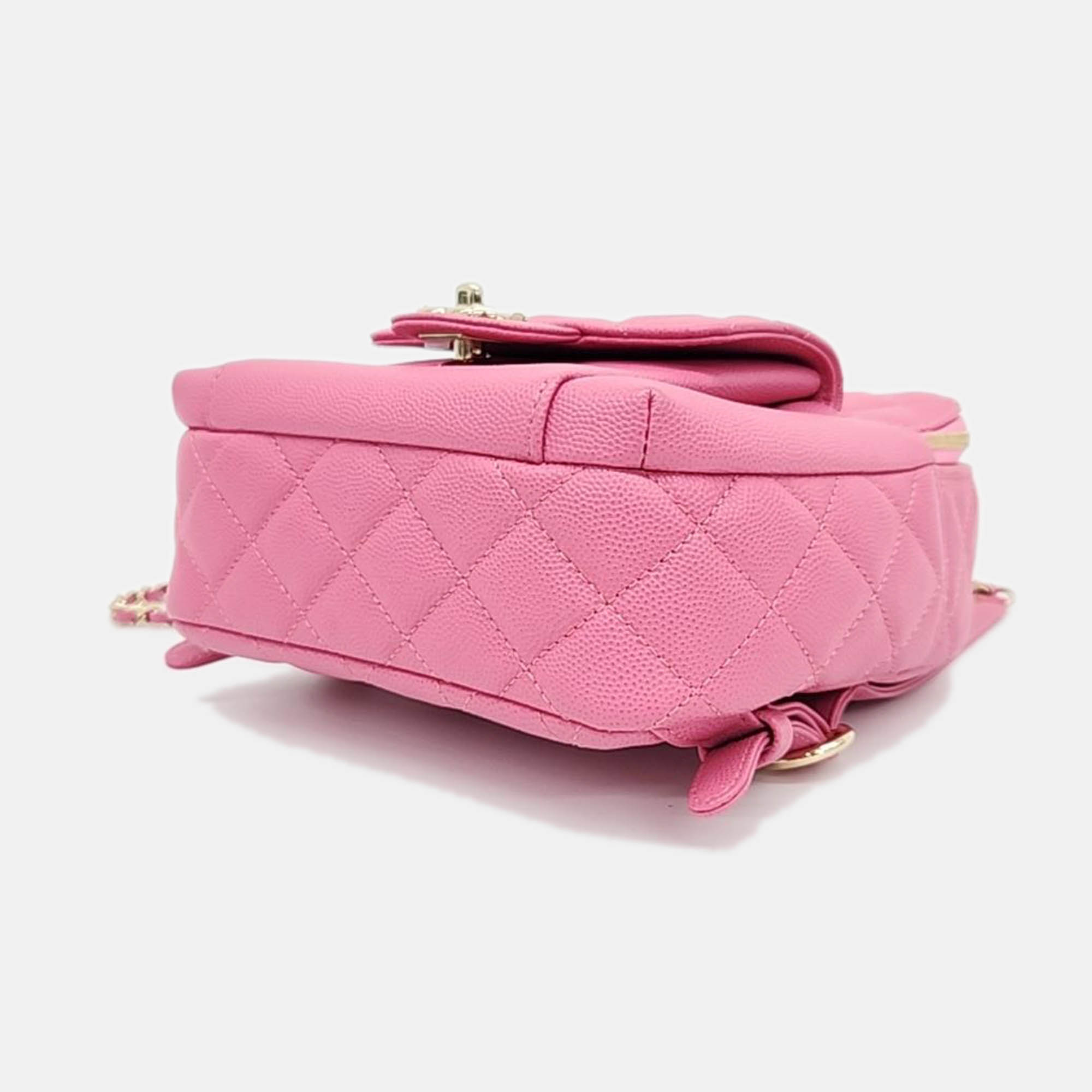 Chanel Pink Caviar Mini Chain Backpack AS0004 Bag