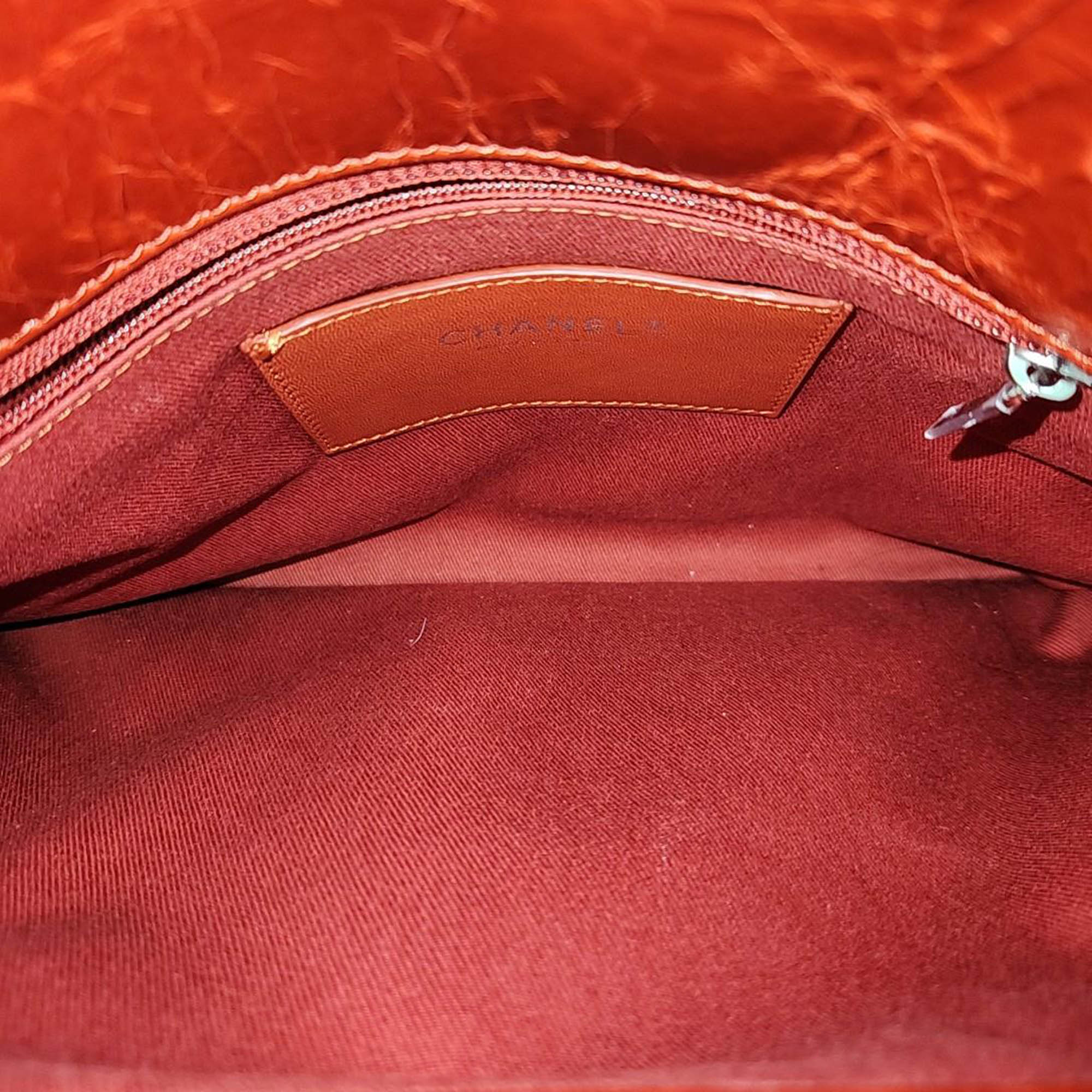 Chanel Red Leather Mademoiselle Bowling Bag