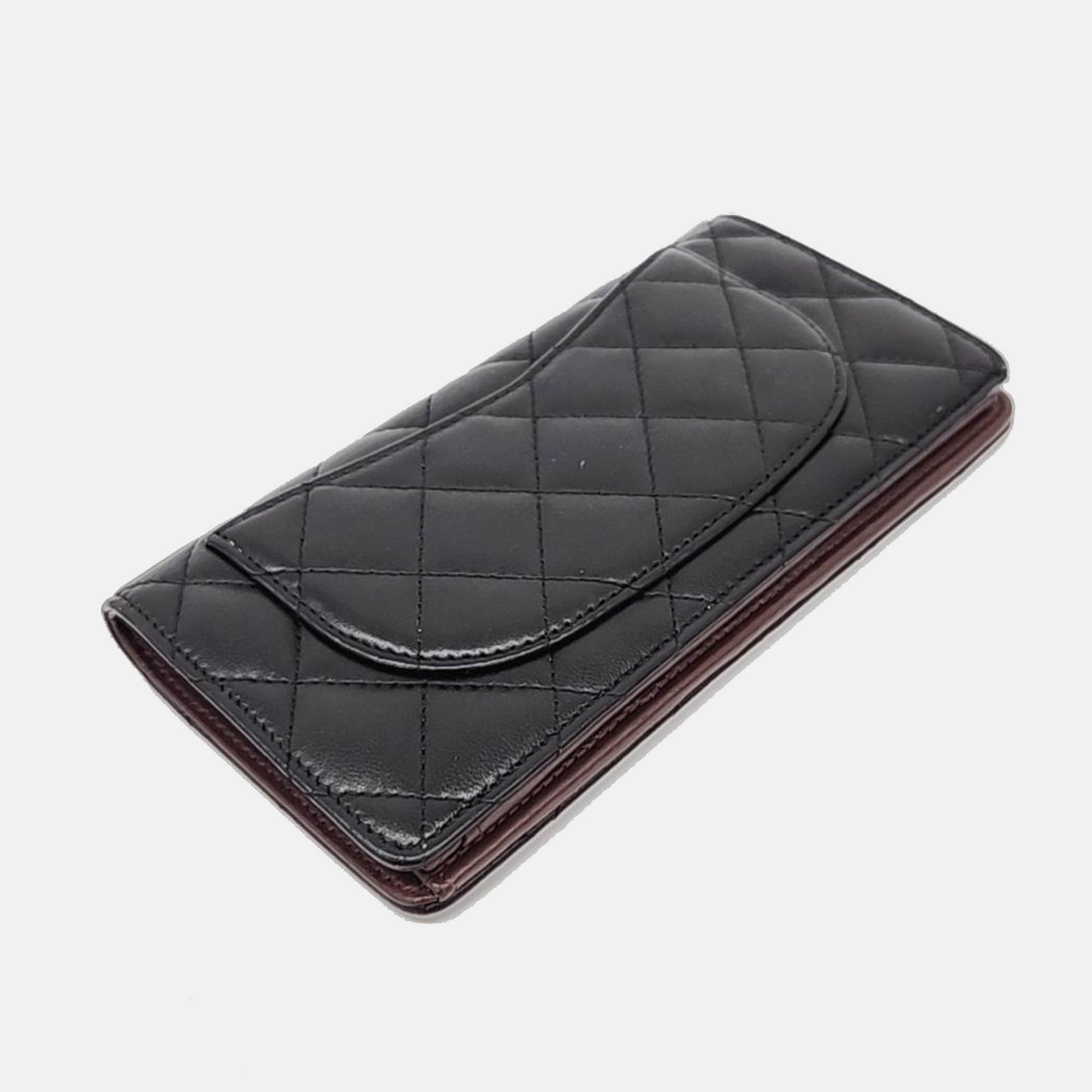 Chanel Black Lambskin Long Wallet