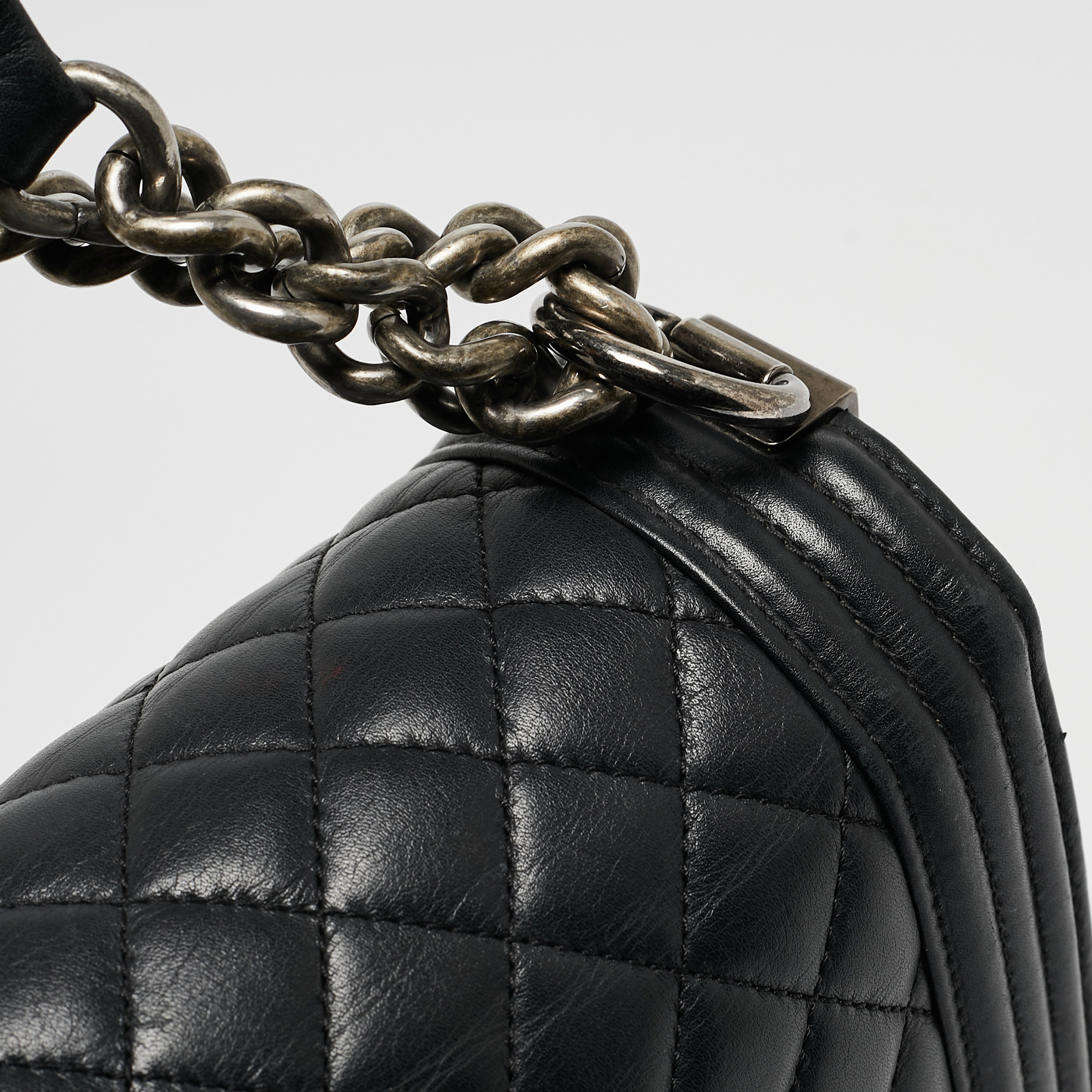 Chanel Black Quilted Leather New Medium Boy Shoulder Bag