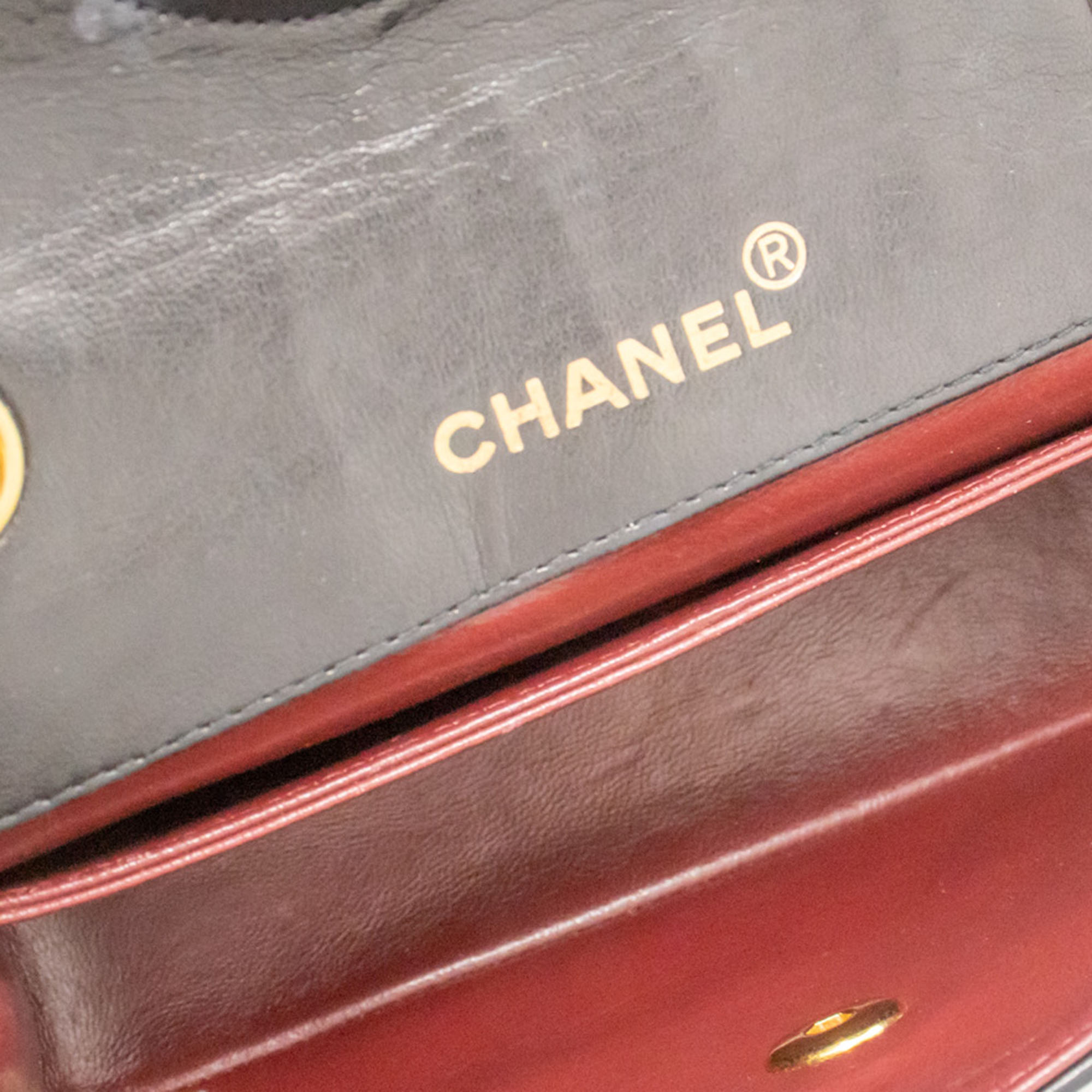 Chanel Black Leather Vintage Diana Flap Shoulder Bag