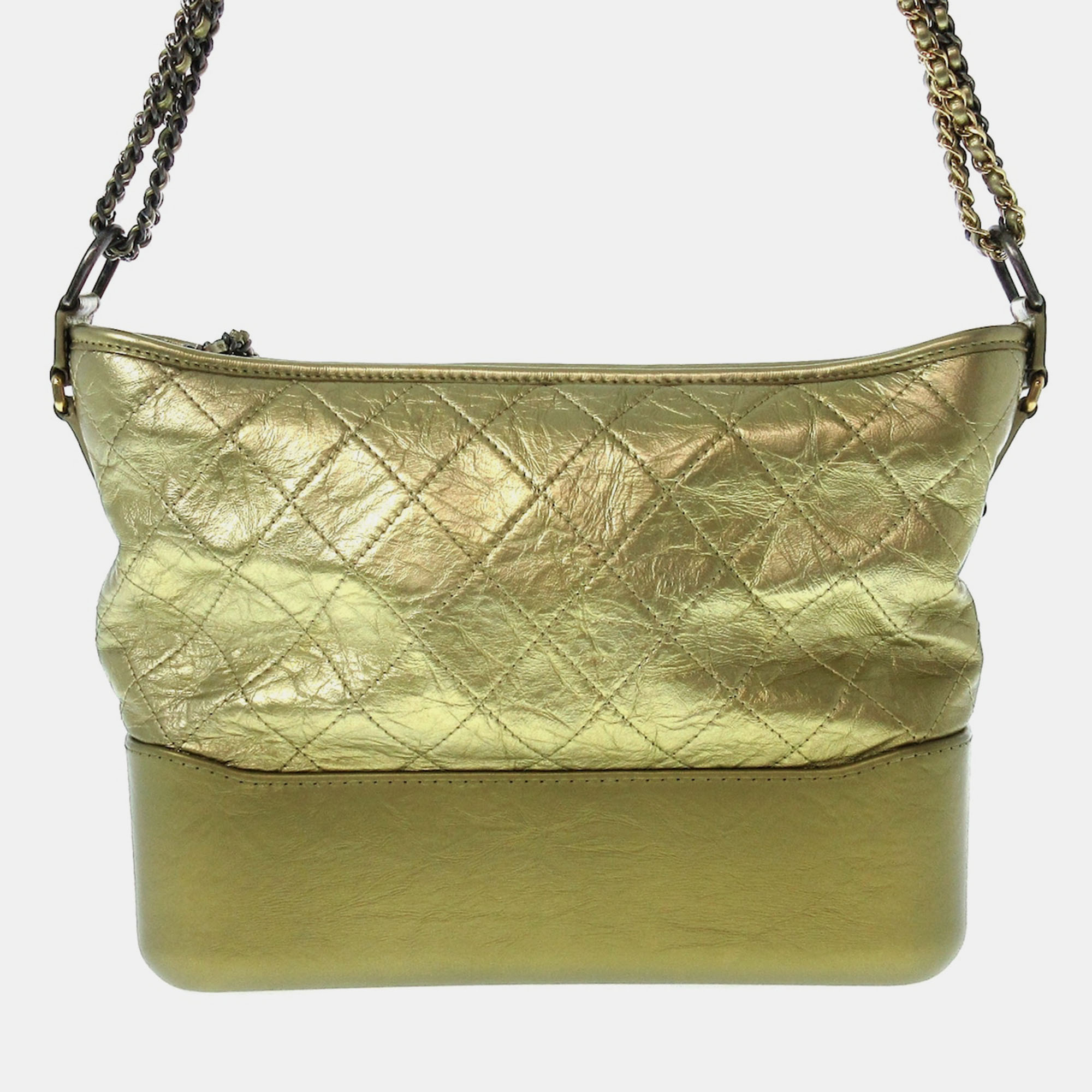 Chanel Gold Leather Gabrielle Shoulder Bag