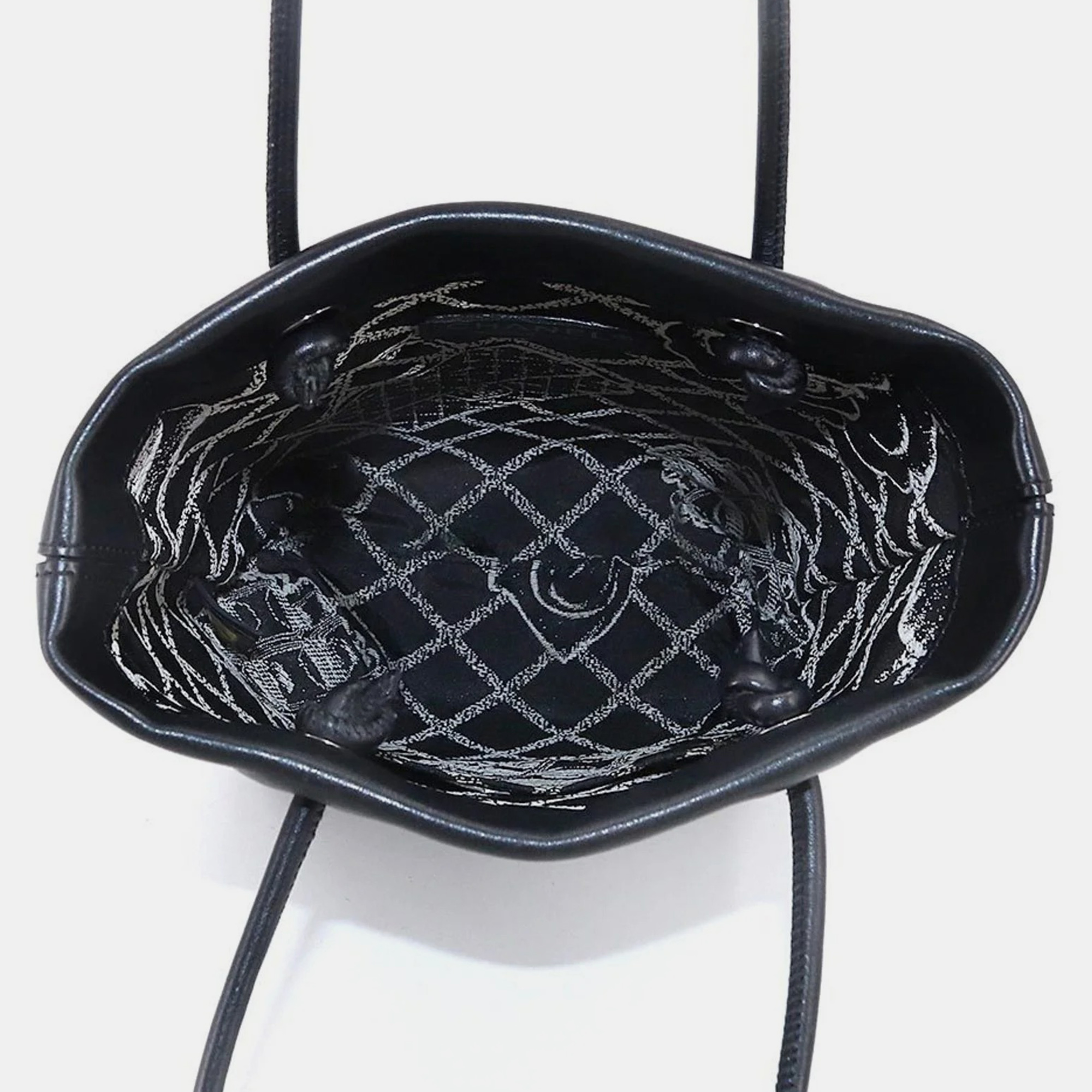 Chanel Black Leather Essential Shopper Tote Bag