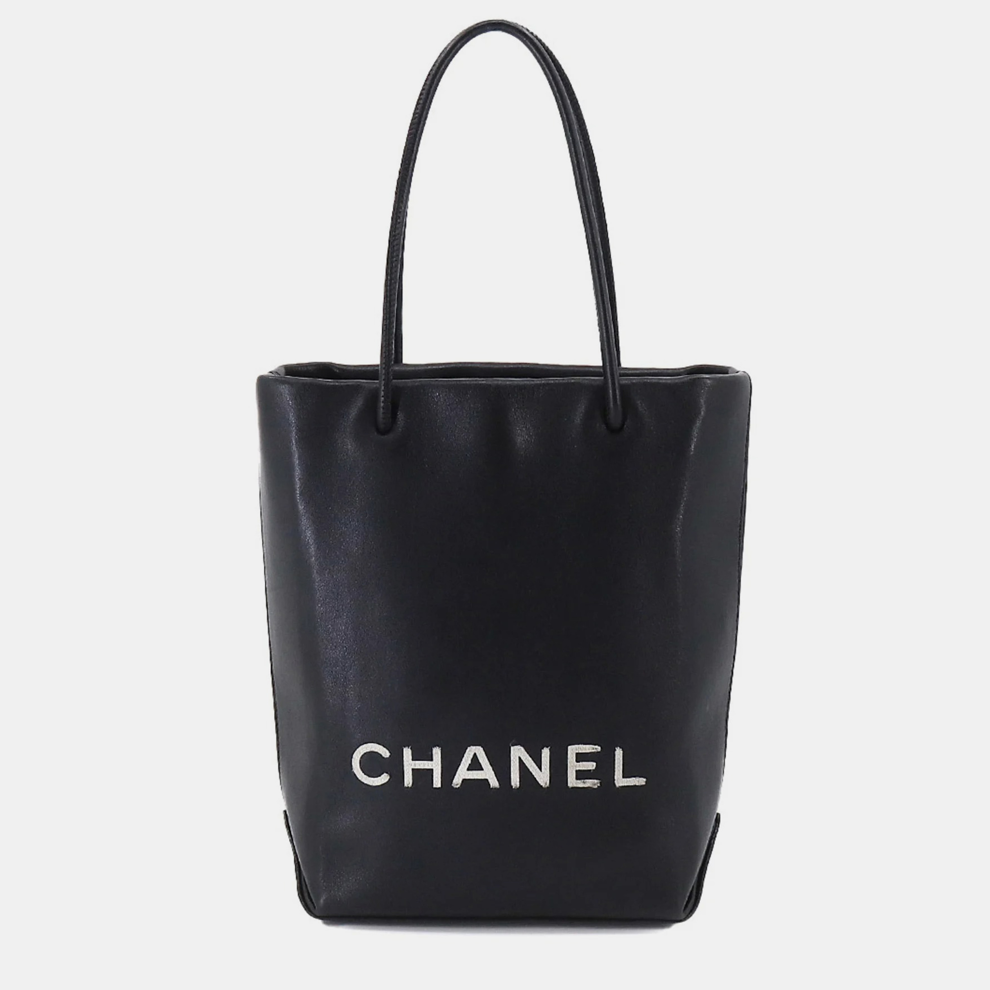Chanel Black Leather Essential Shopper Tote Bag