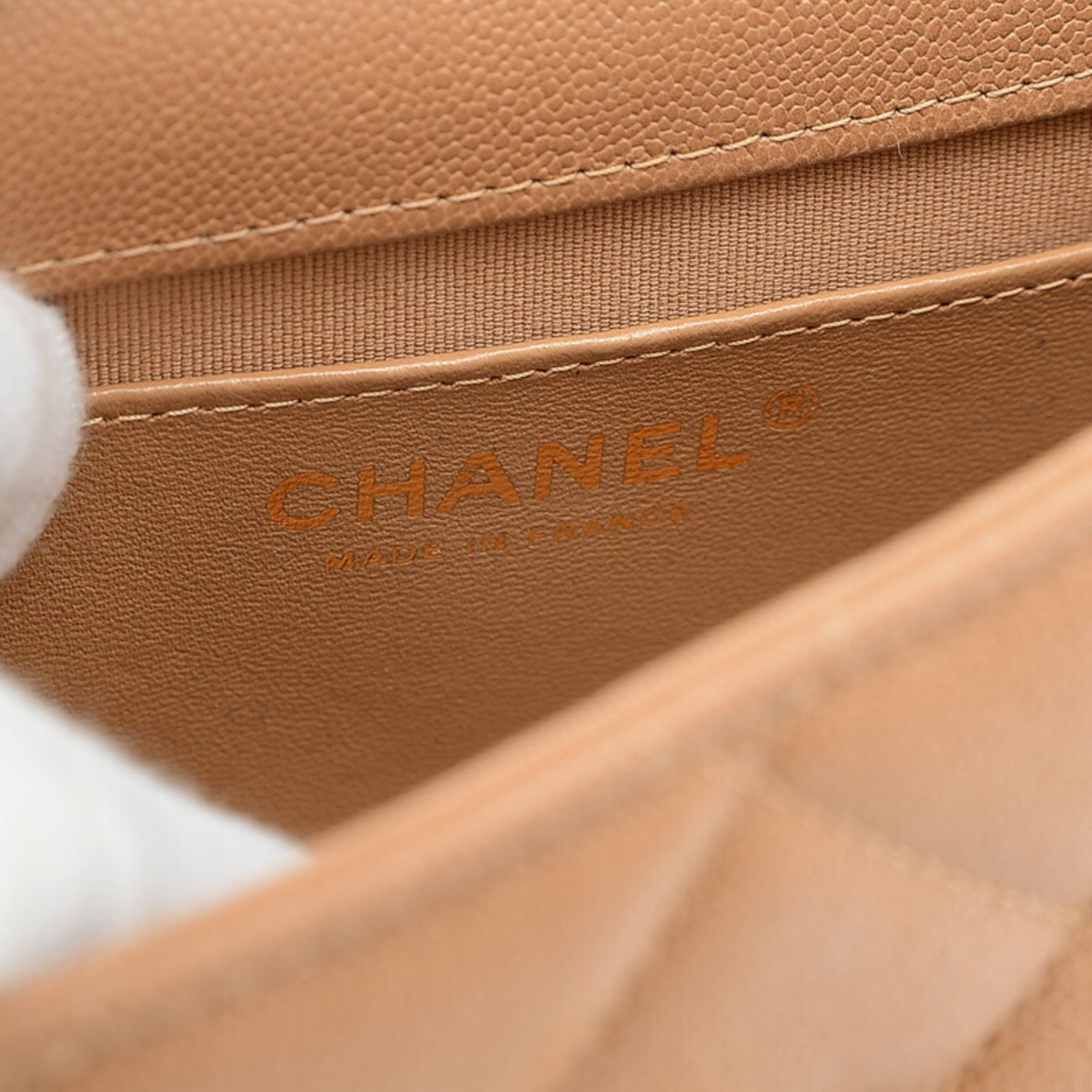 Chanel Beige Leather Small Flap Bag
