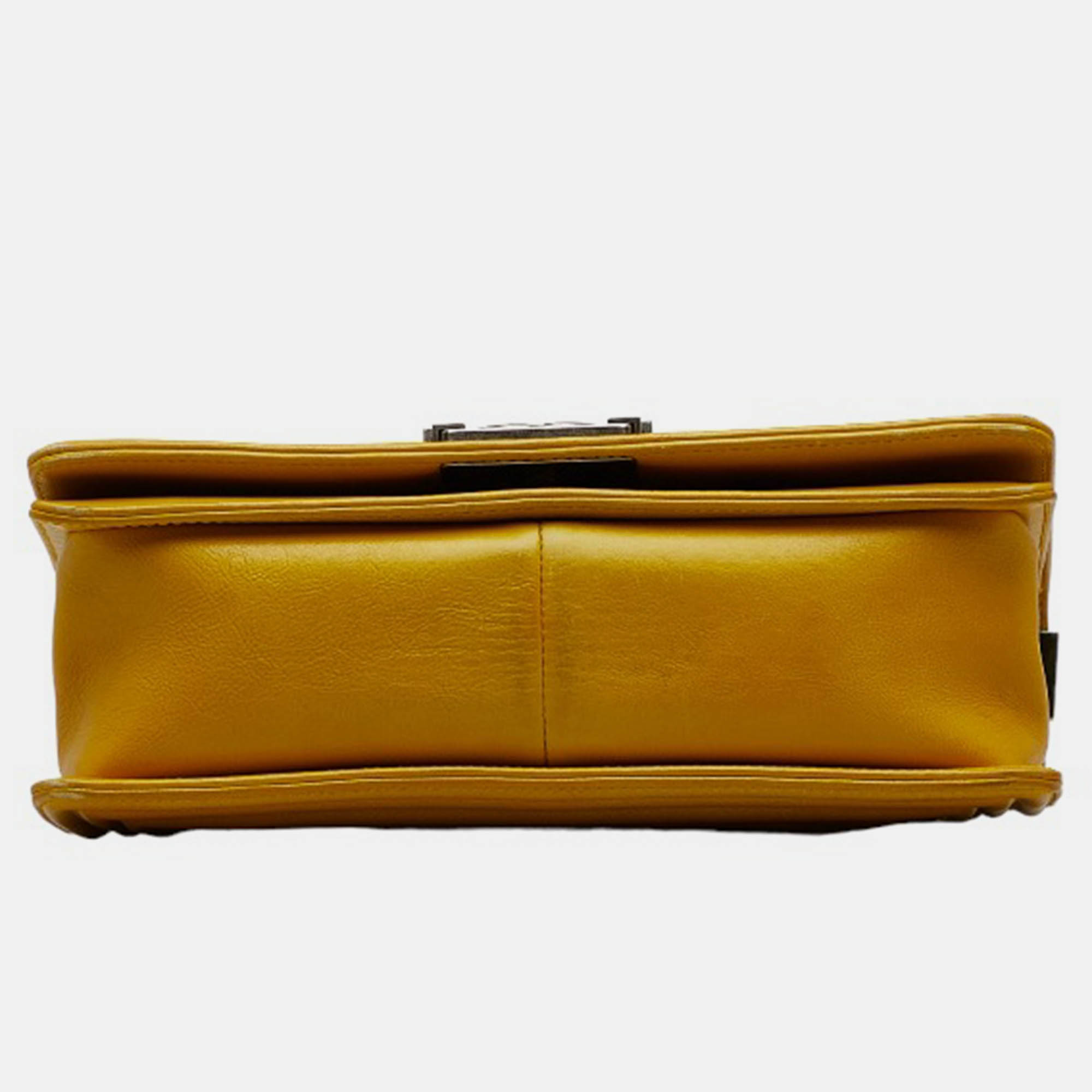 Chanel Yellow Medium Classic Le Boy Flap Bag