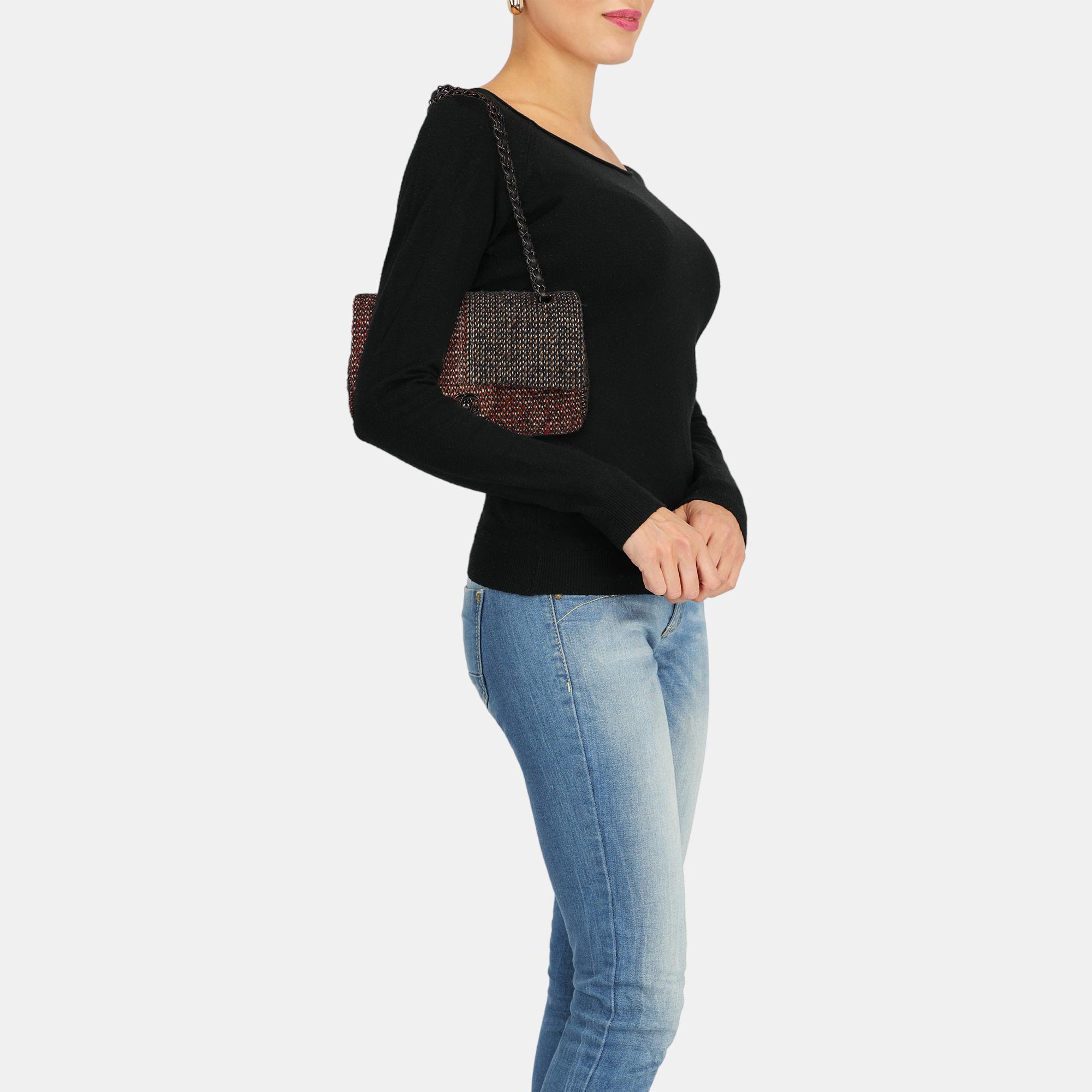 Chanel  Women's Fabric Cross Body Bag - Black - One Size