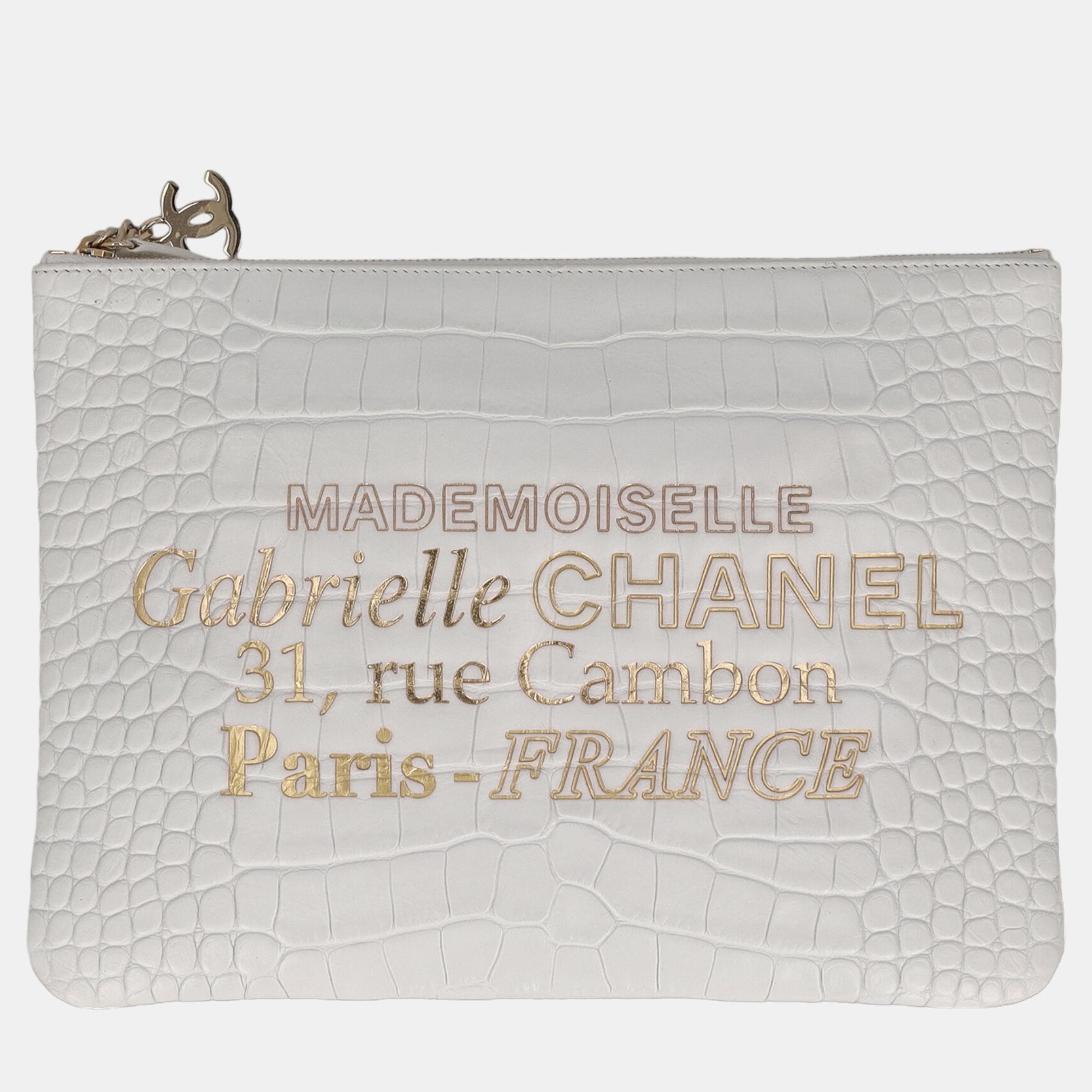 Chanel  Women's Leather Clutch Bag - White - One Size