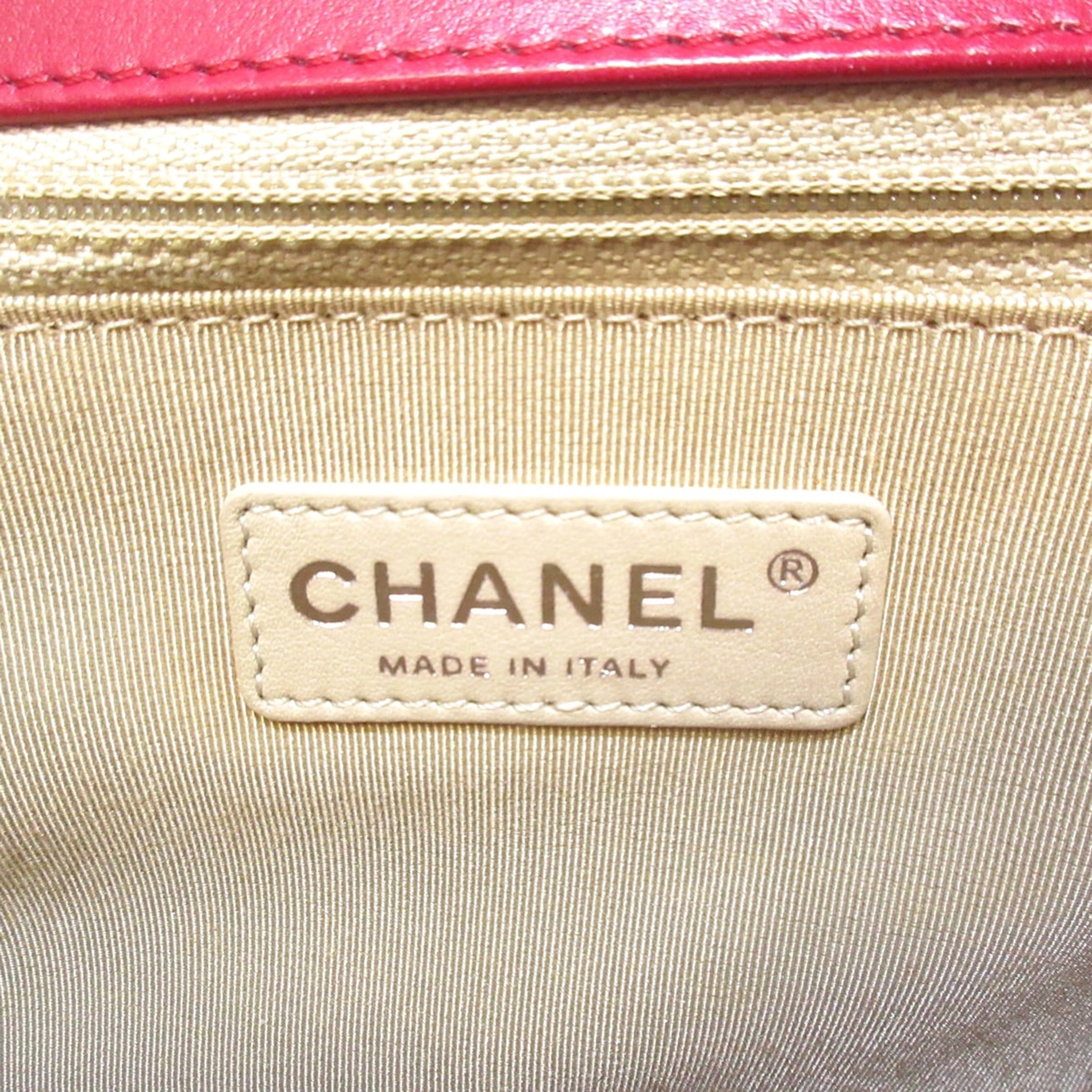 Chanel Red Leather Boy Shoulder Bag