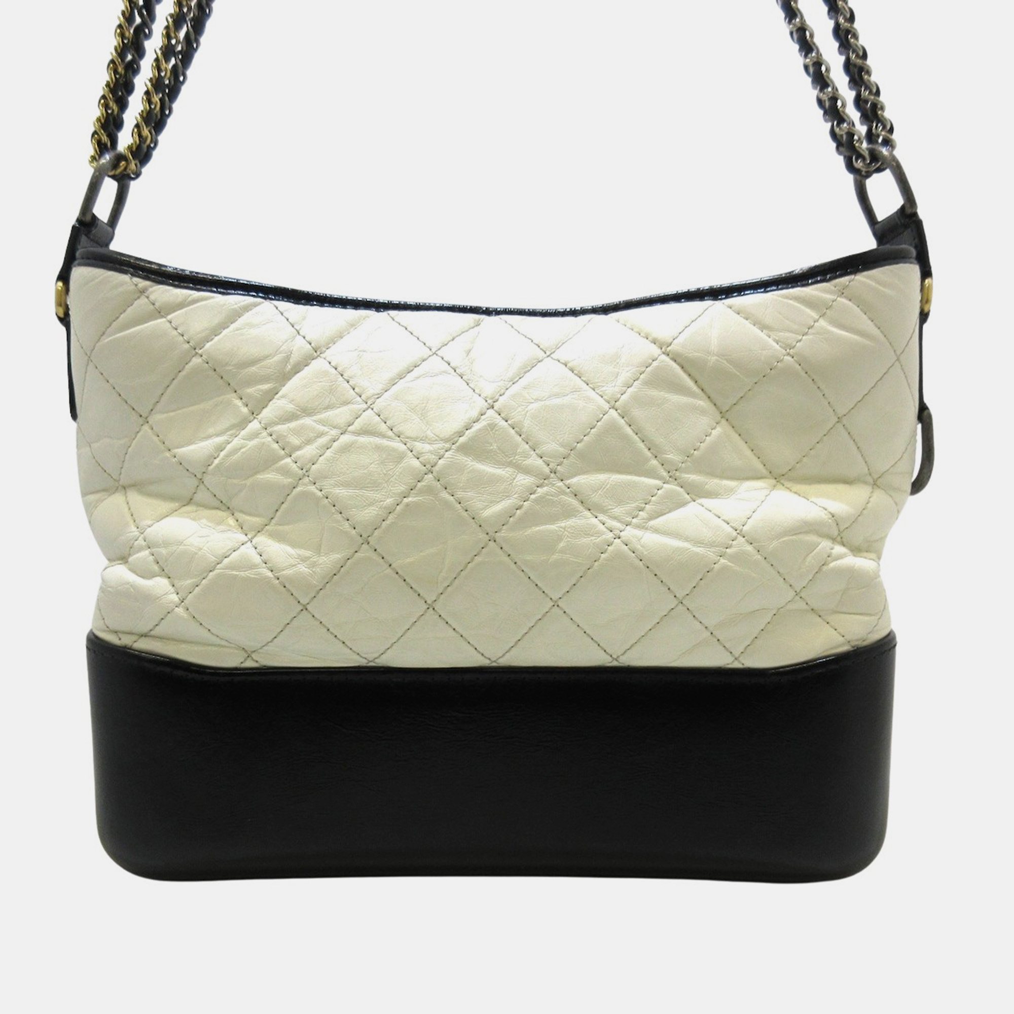 Chanel White Leather Gabrielle Shoulder Bag
