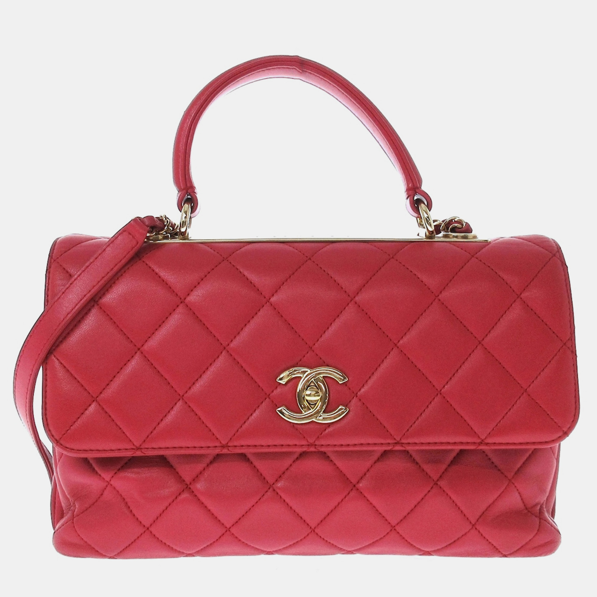 Chanel Pink Leather Trendy CC Shoulder Bag