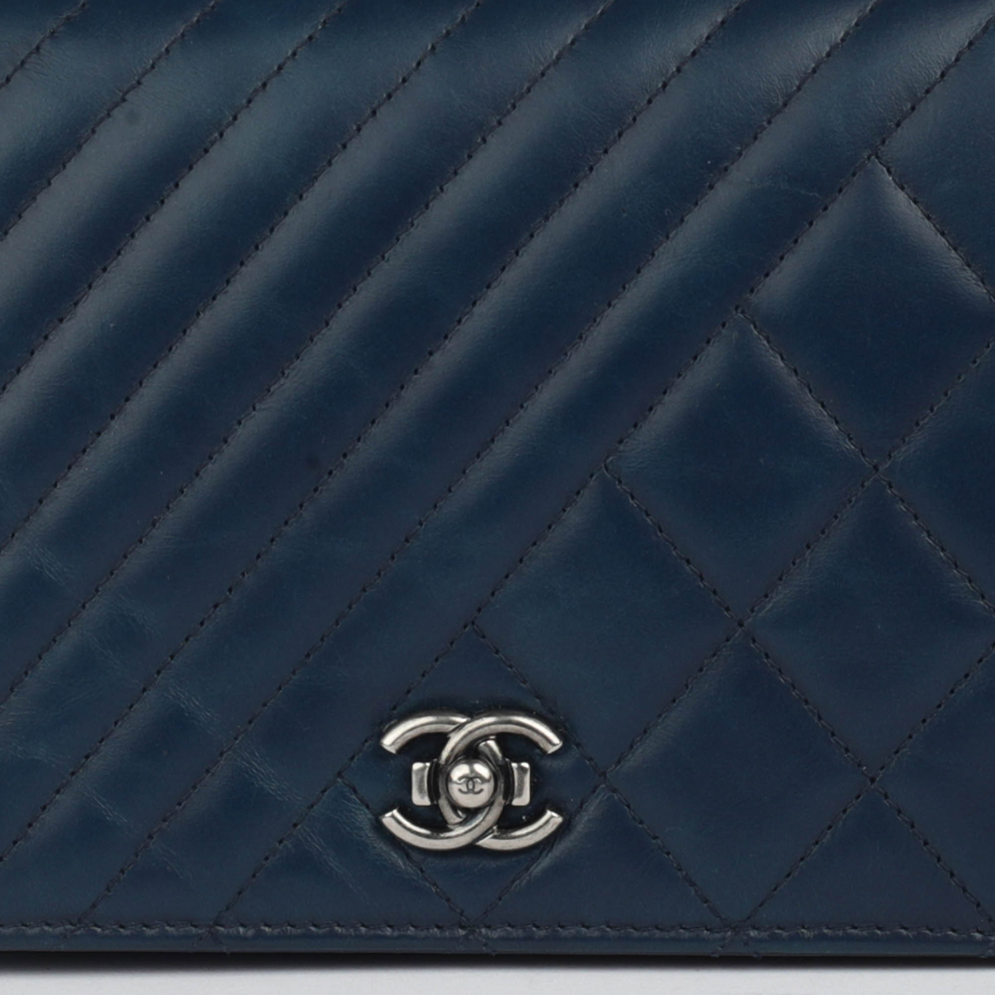 Chanel Navy Blue Lambskin Classic WOC Bag