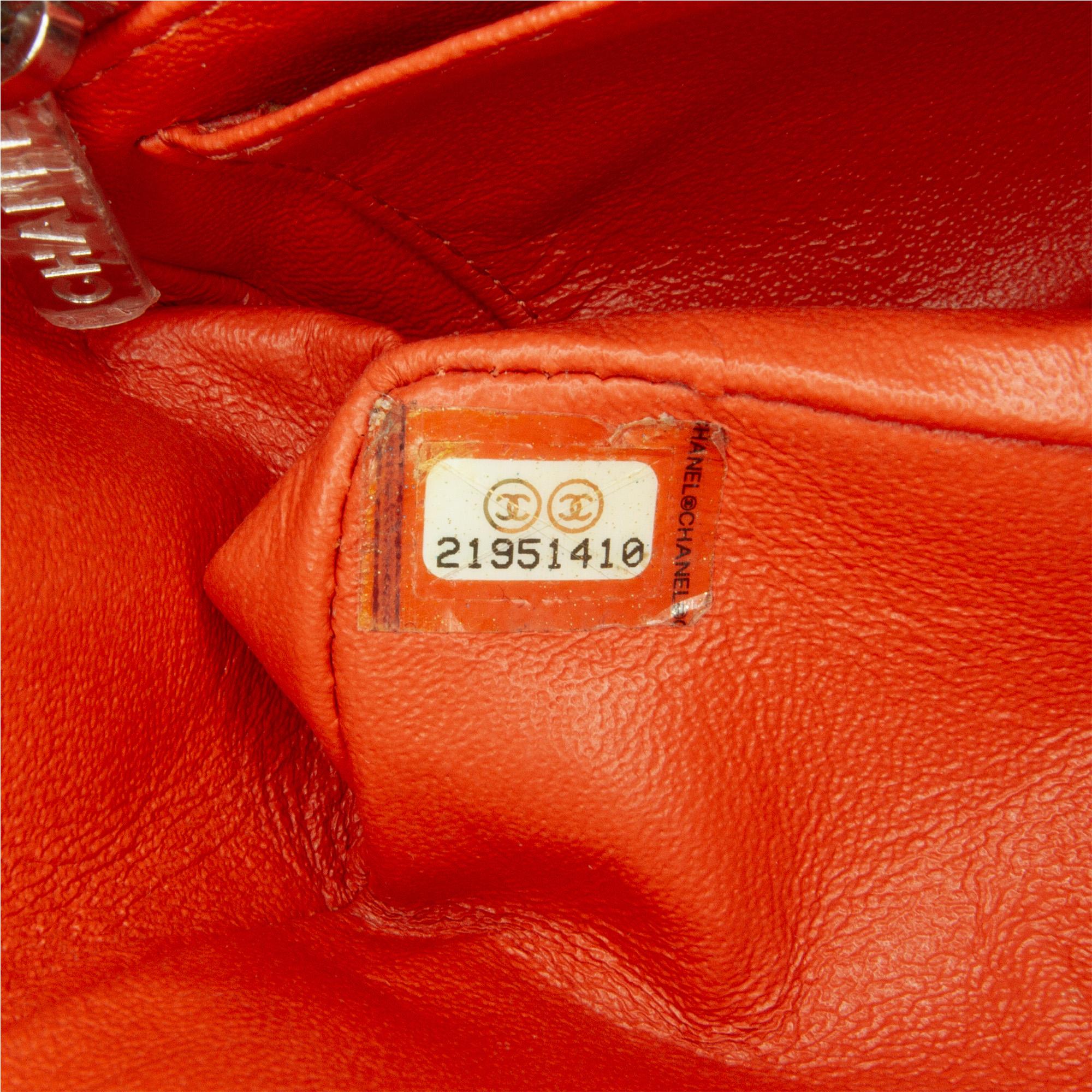 Chanel Orange Mini Classic Lambskin Rectangular Single Flap