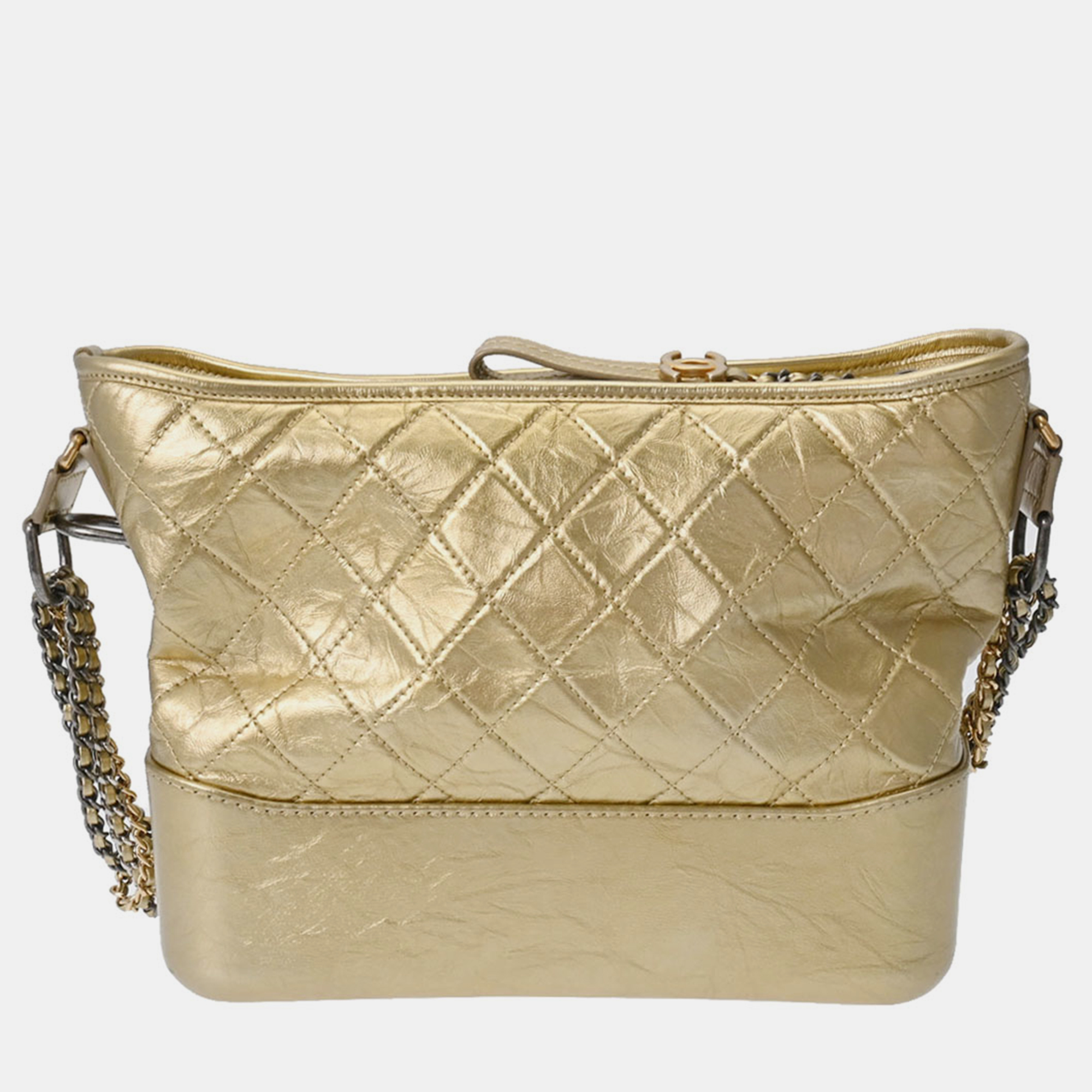 Chanel gold leather large gabrielle shoulder bag
