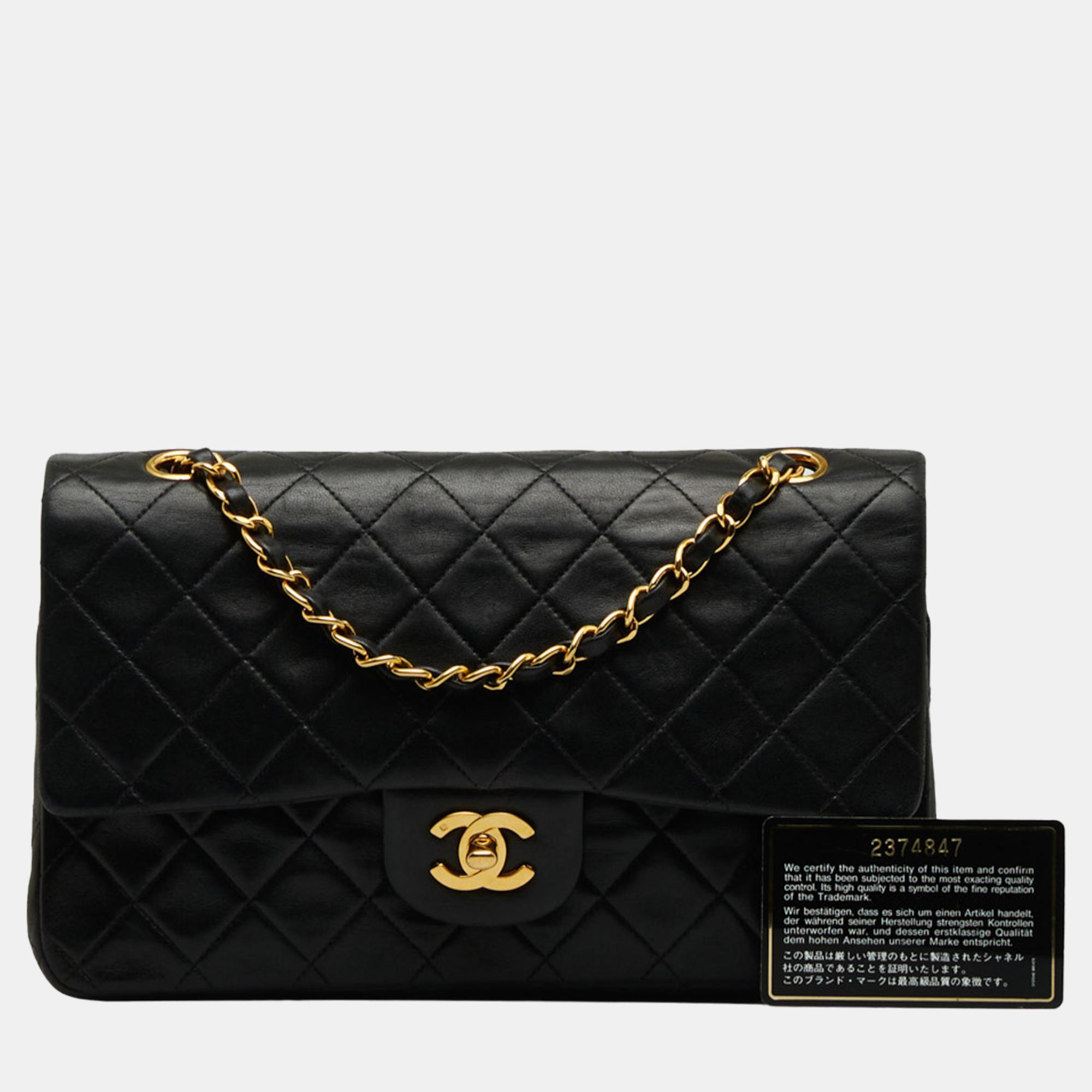Chanel Black Medium Classic Lambskin Double Flap