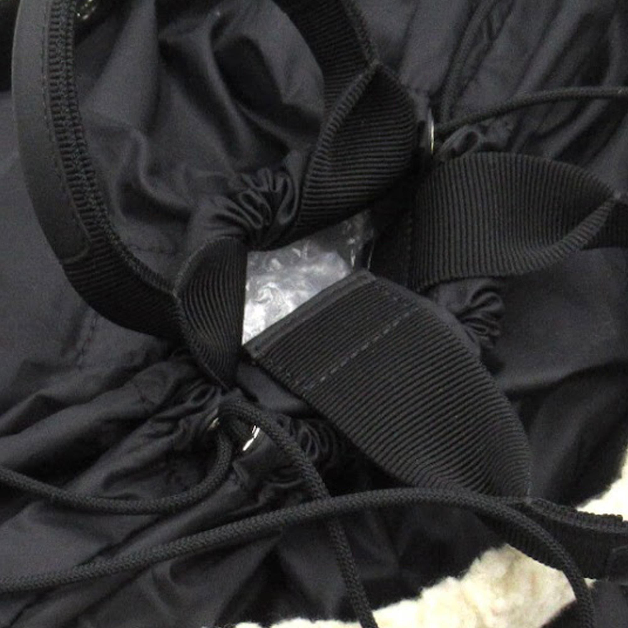 Chanel Black/White Mouton Drawstring Tote Bag