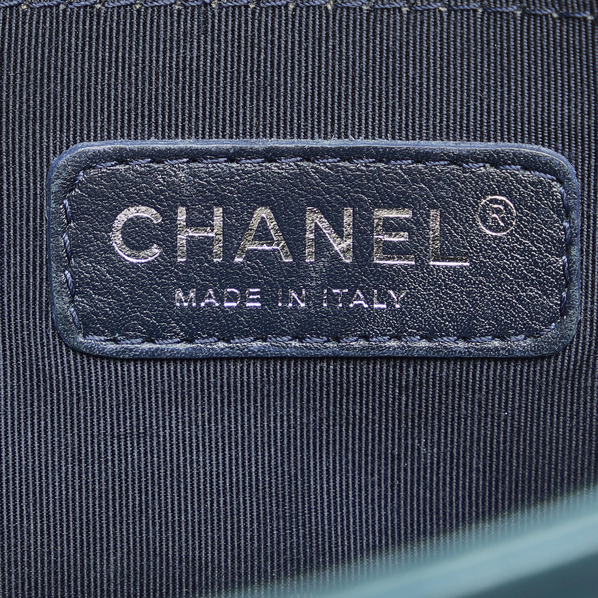 Chanel Brown Medium Tweed And Velvet Boy Bag