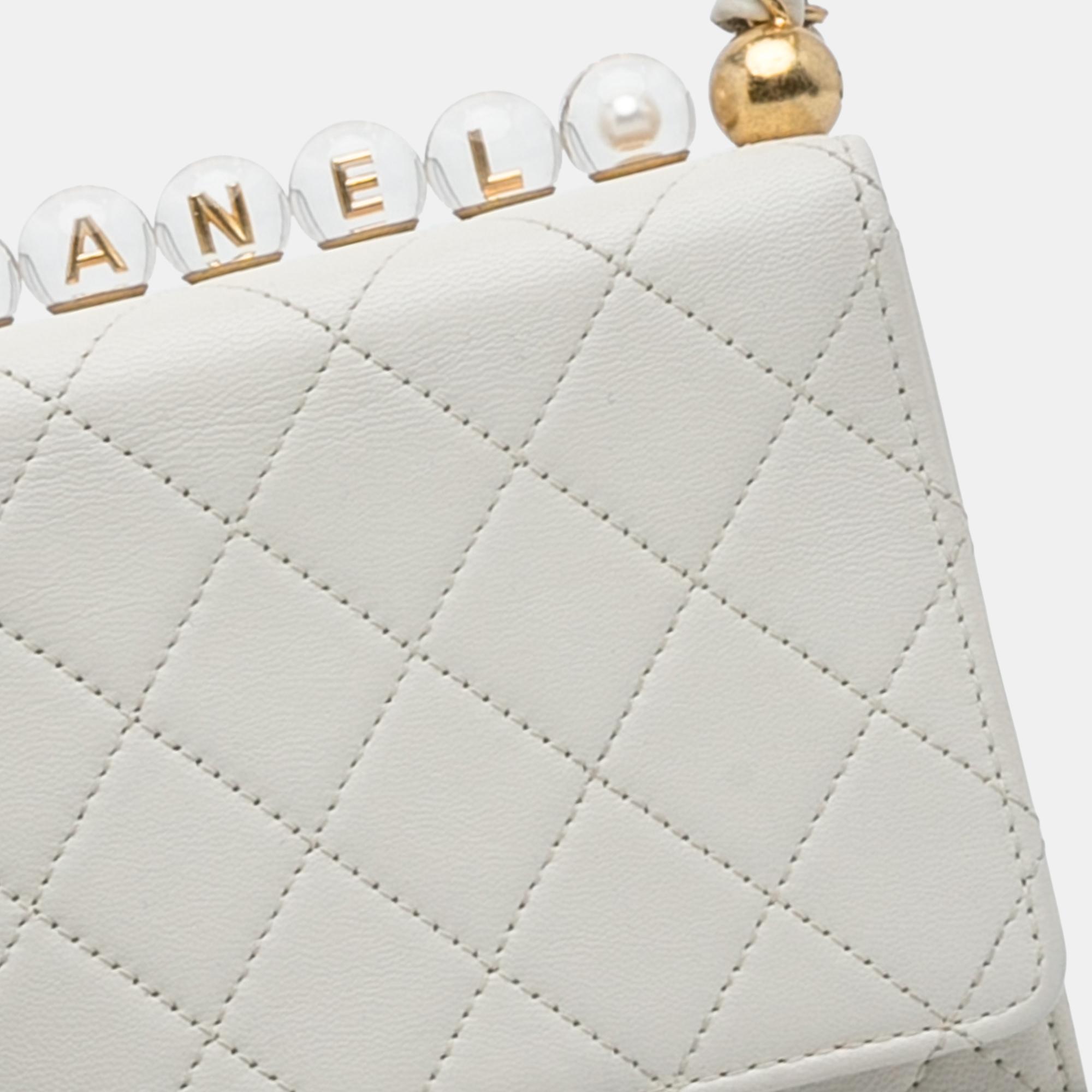 Chanel White Mini Chic Pearls Crossbody