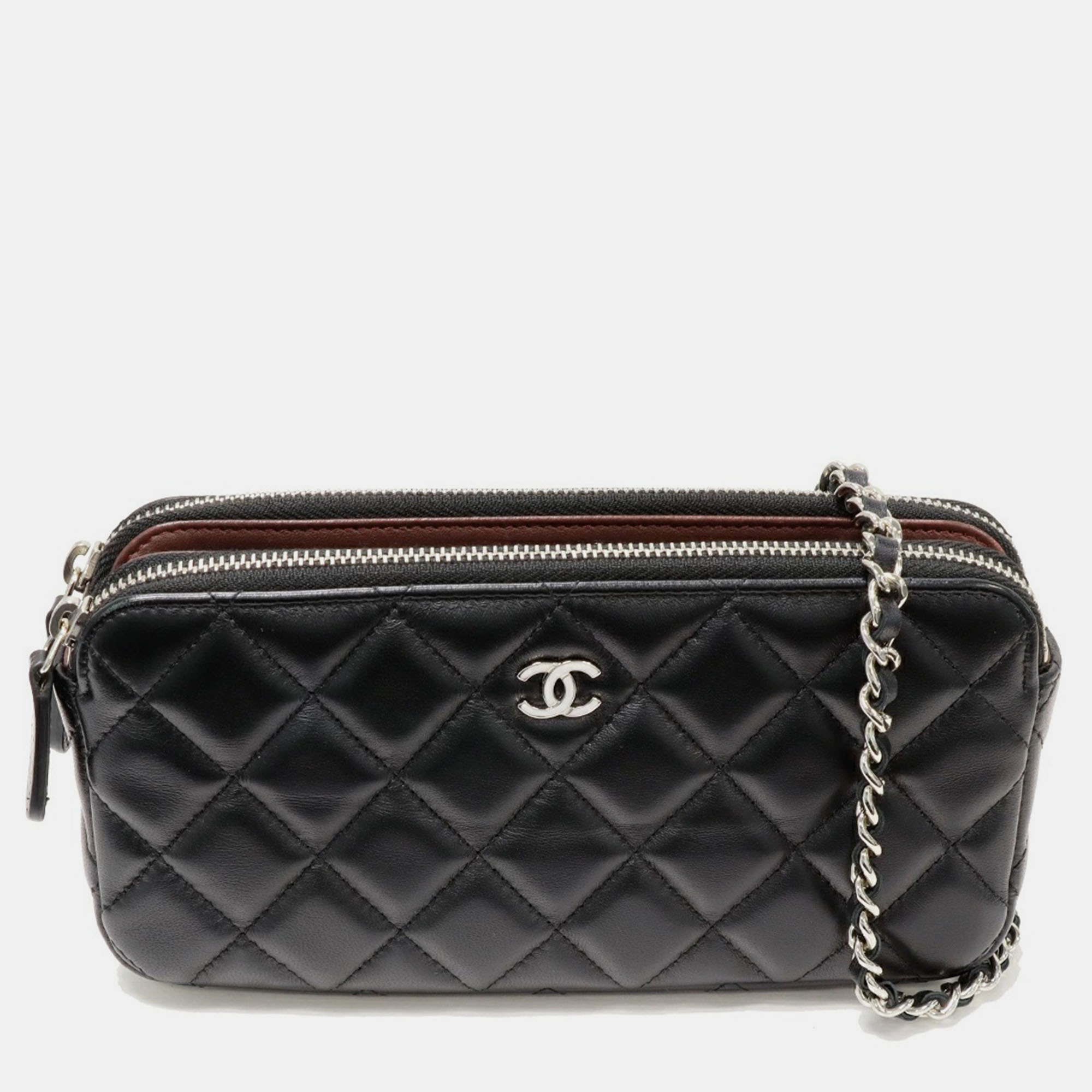 Chanel Black CC Small Clutch With Chain