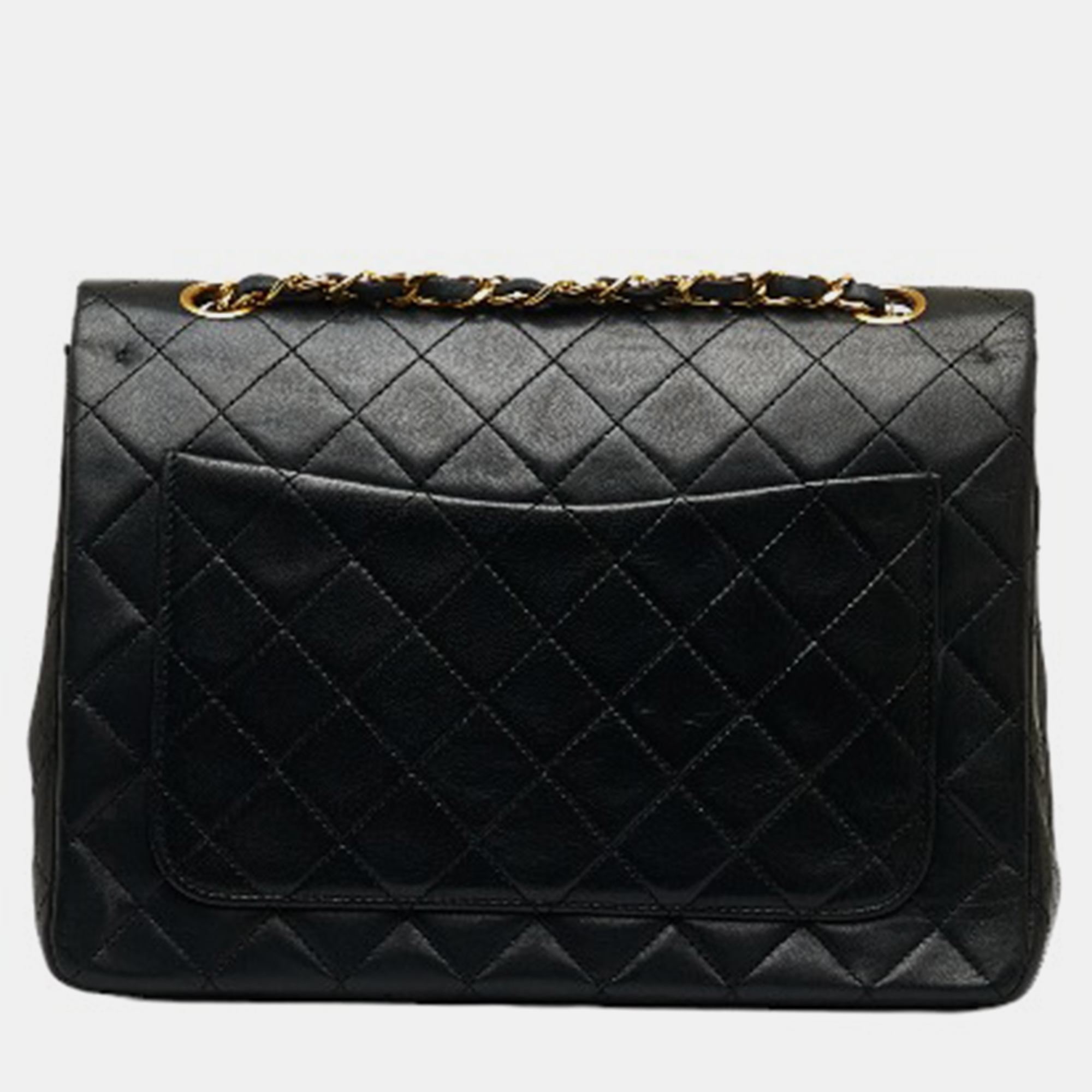 Chanel Black Medium Classic Matelasse Double Flap Shoulder Bag