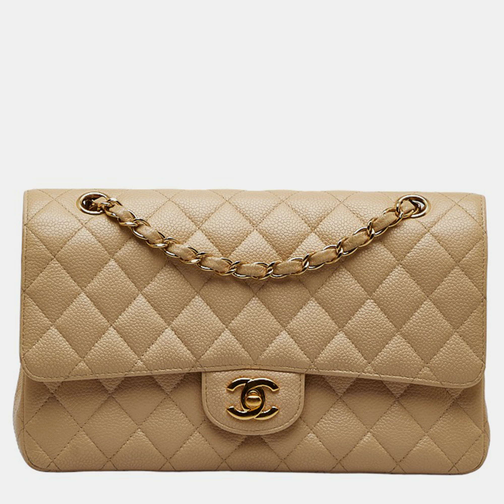 Chanel Brown Medium Caviar Classic Double Flap Bag
