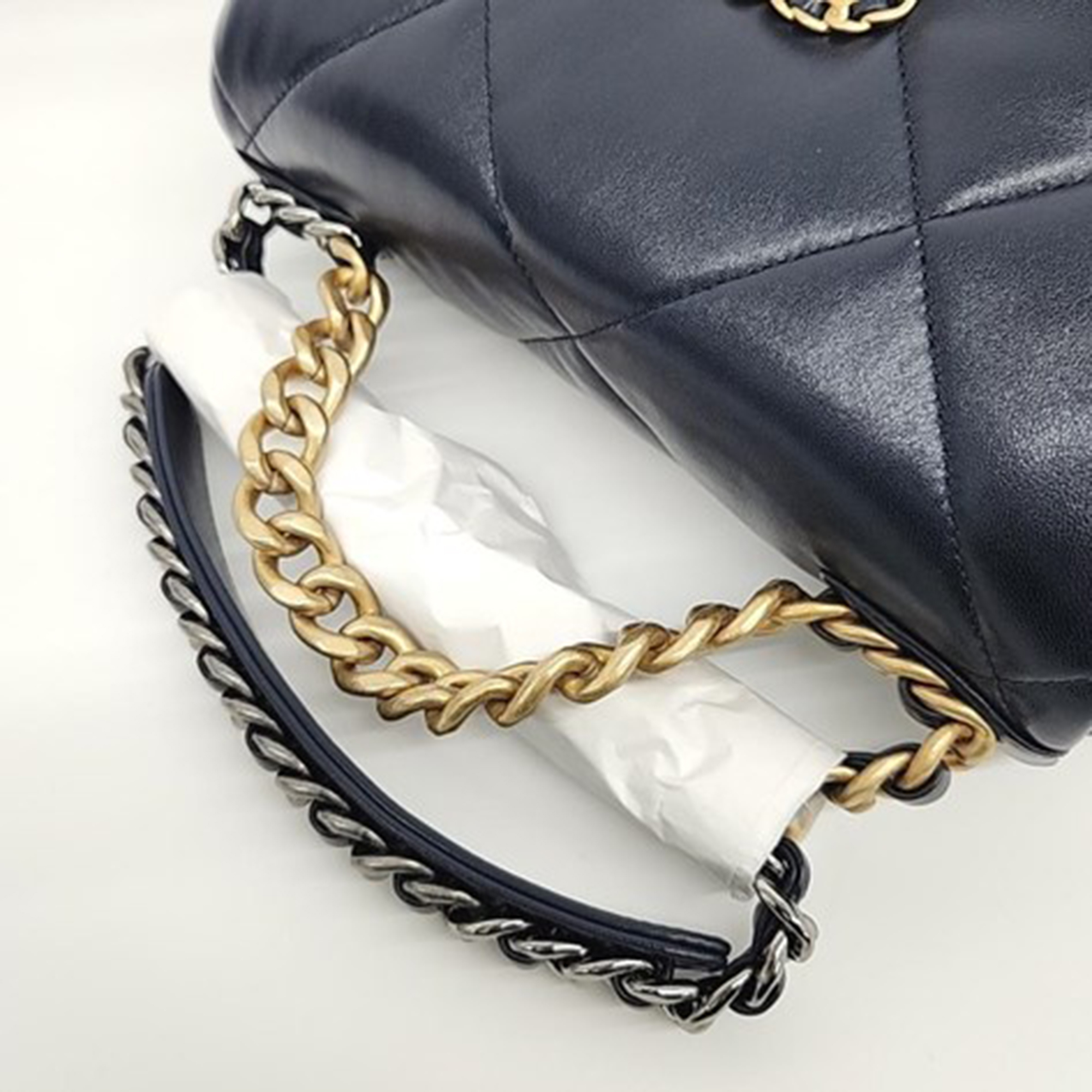 Chanel 19 Black Leather Flap Bag Small