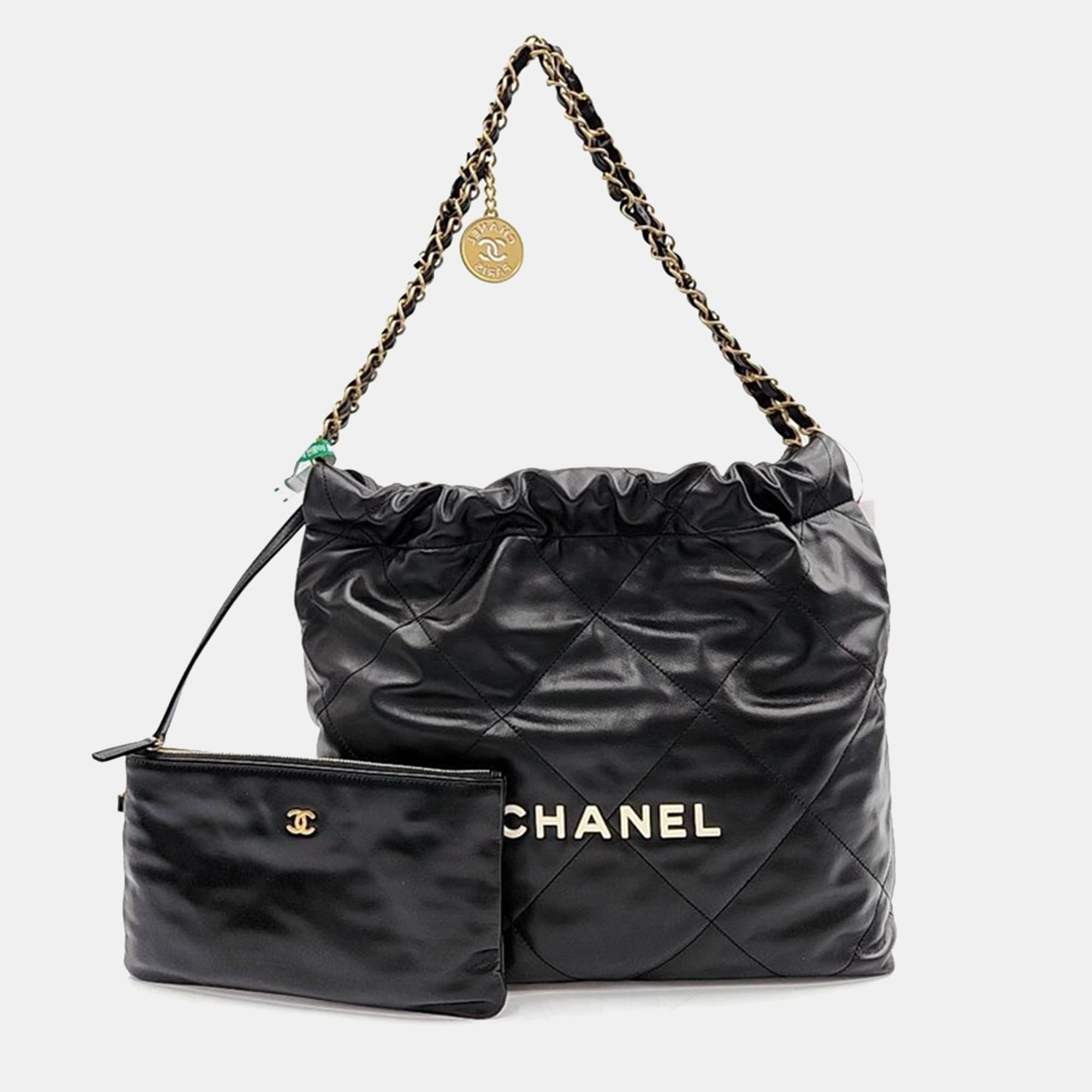Chanel 22 Leather Black Bag Small
