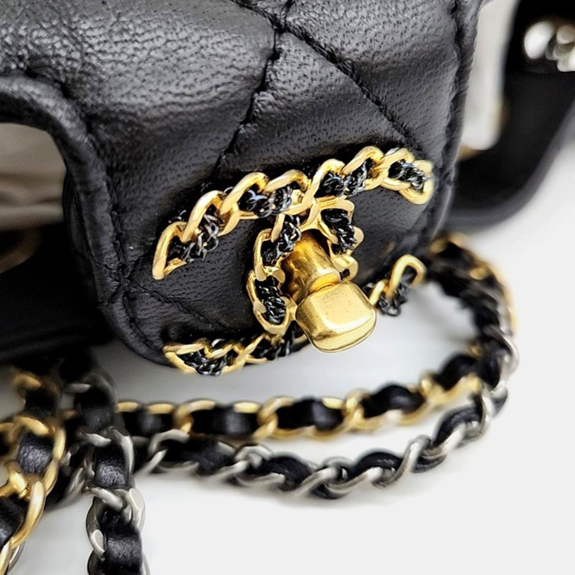 Chanel Chain Bucket Tote Bag