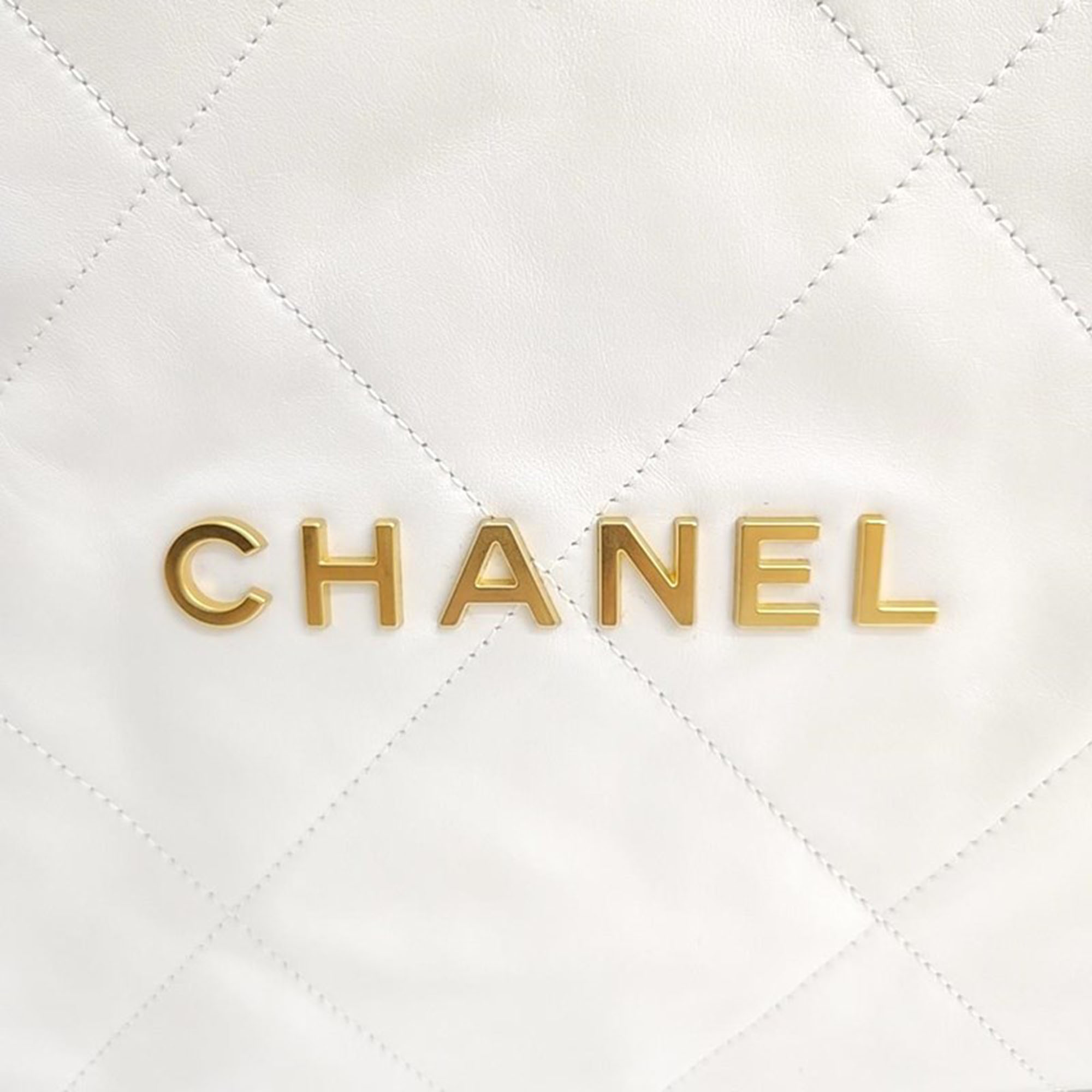 Chanel 22 Leather White Backpack