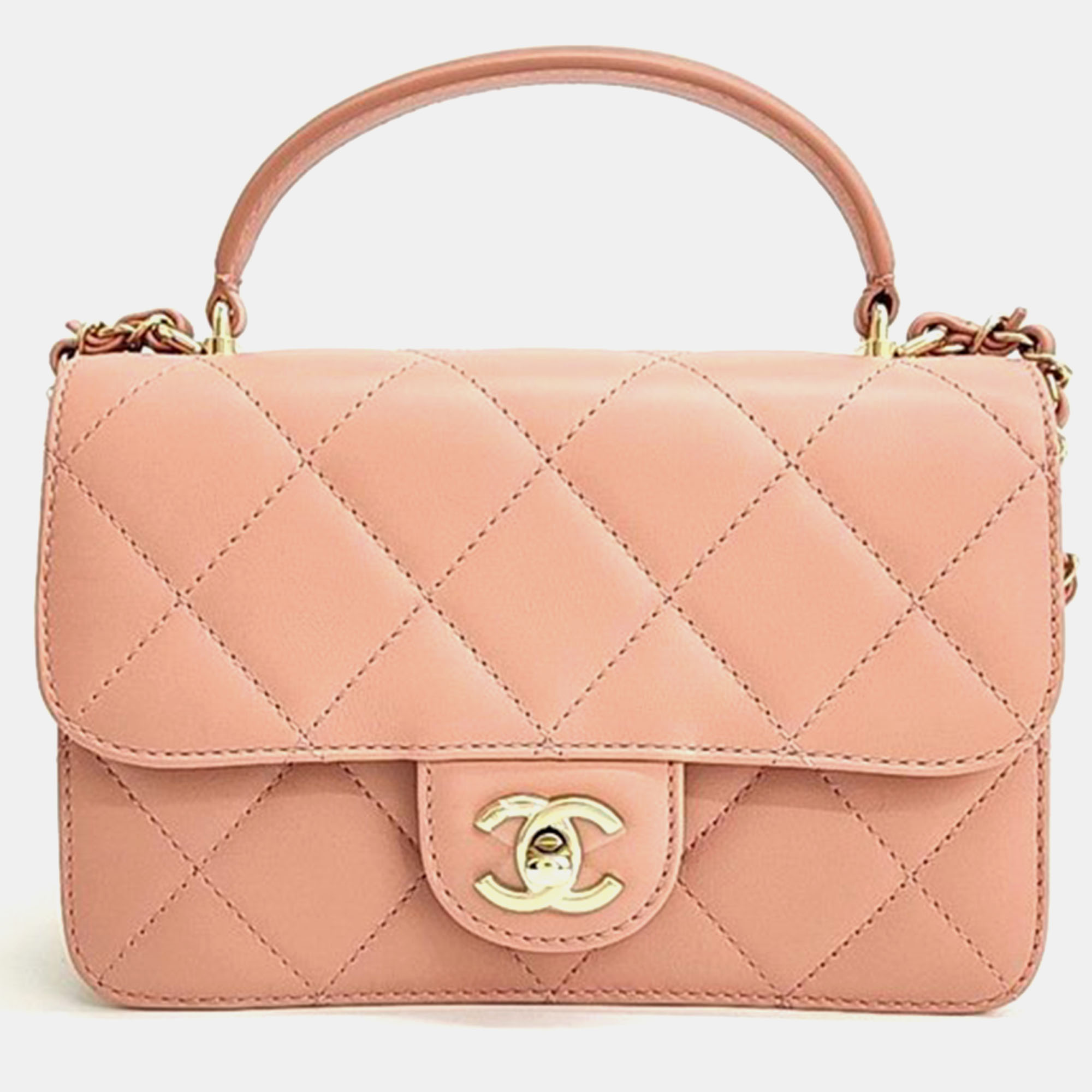 Chanel Leather Pink Coco Lady Small