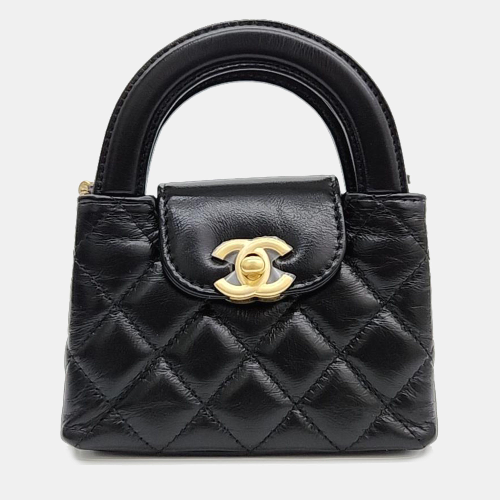 Chanel leather black mini shopping bag
